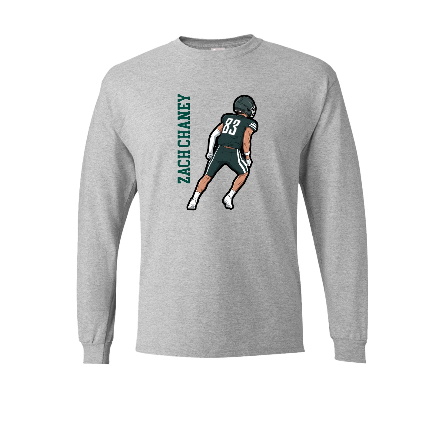Long Sleeve Tee — Name Vertical in Grey