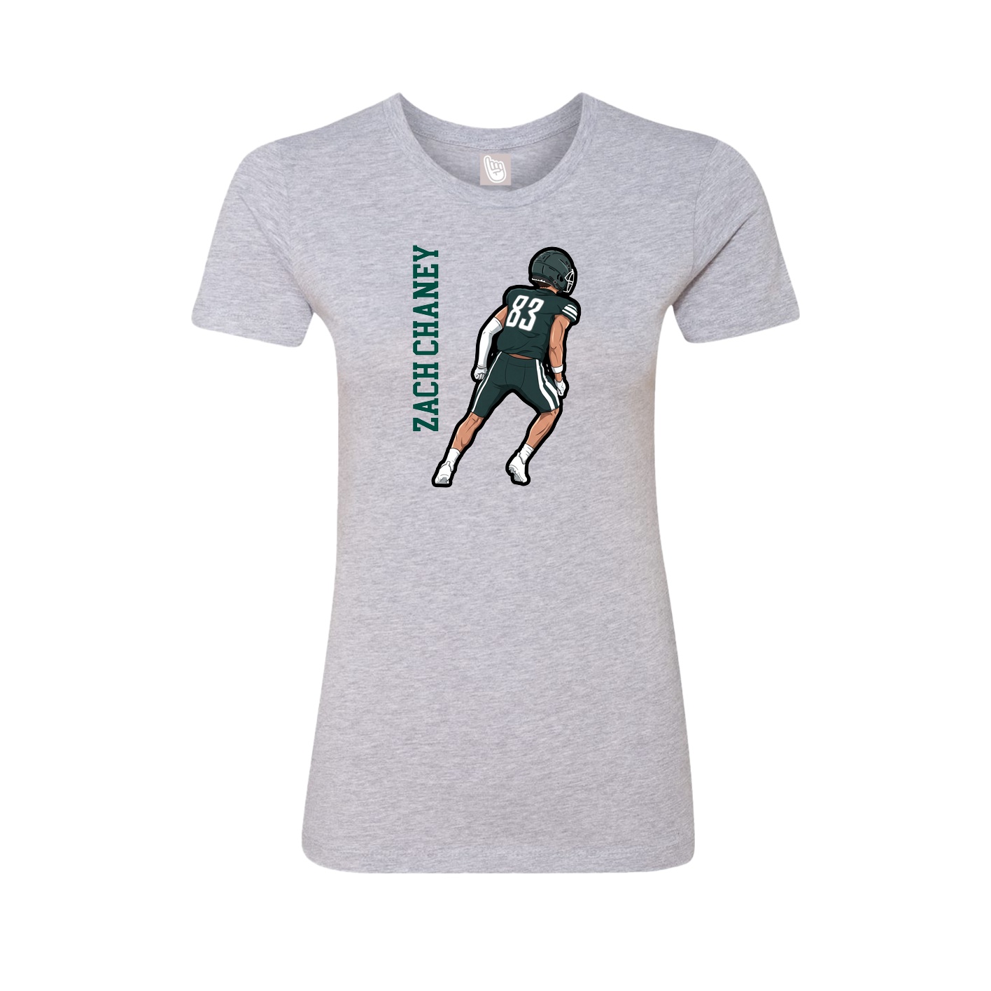 Womens Tee — Name Vertical in Grey