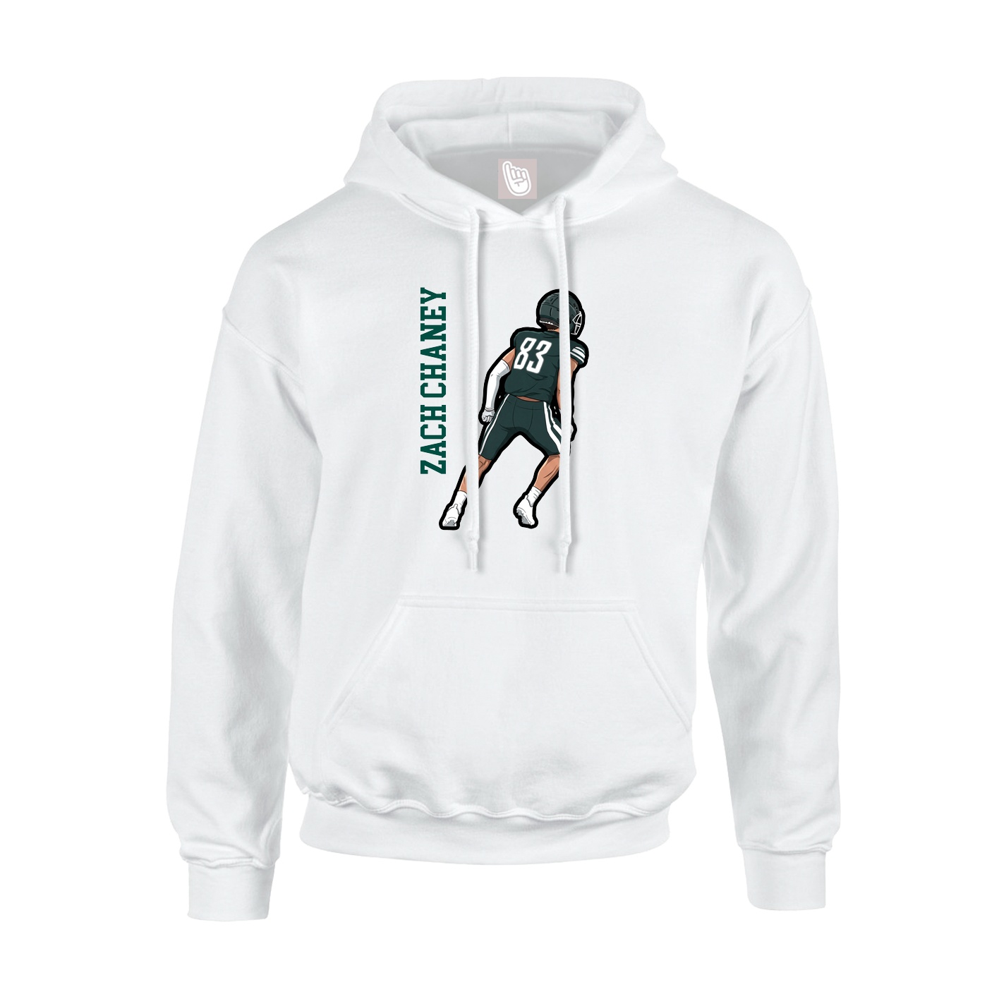 Youth Hoodie — Name Vertical in White