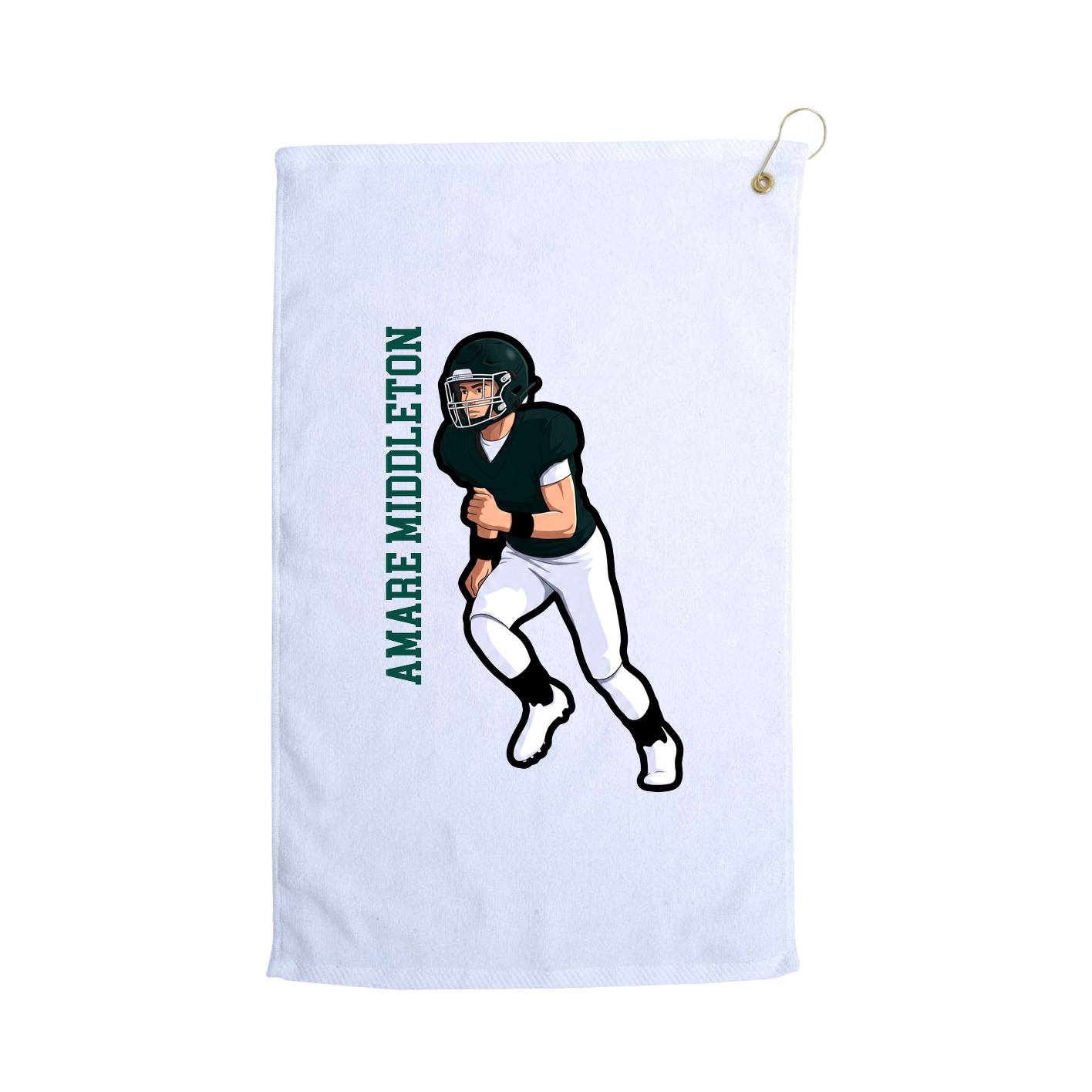 Golf Towel — Name Vertical in White