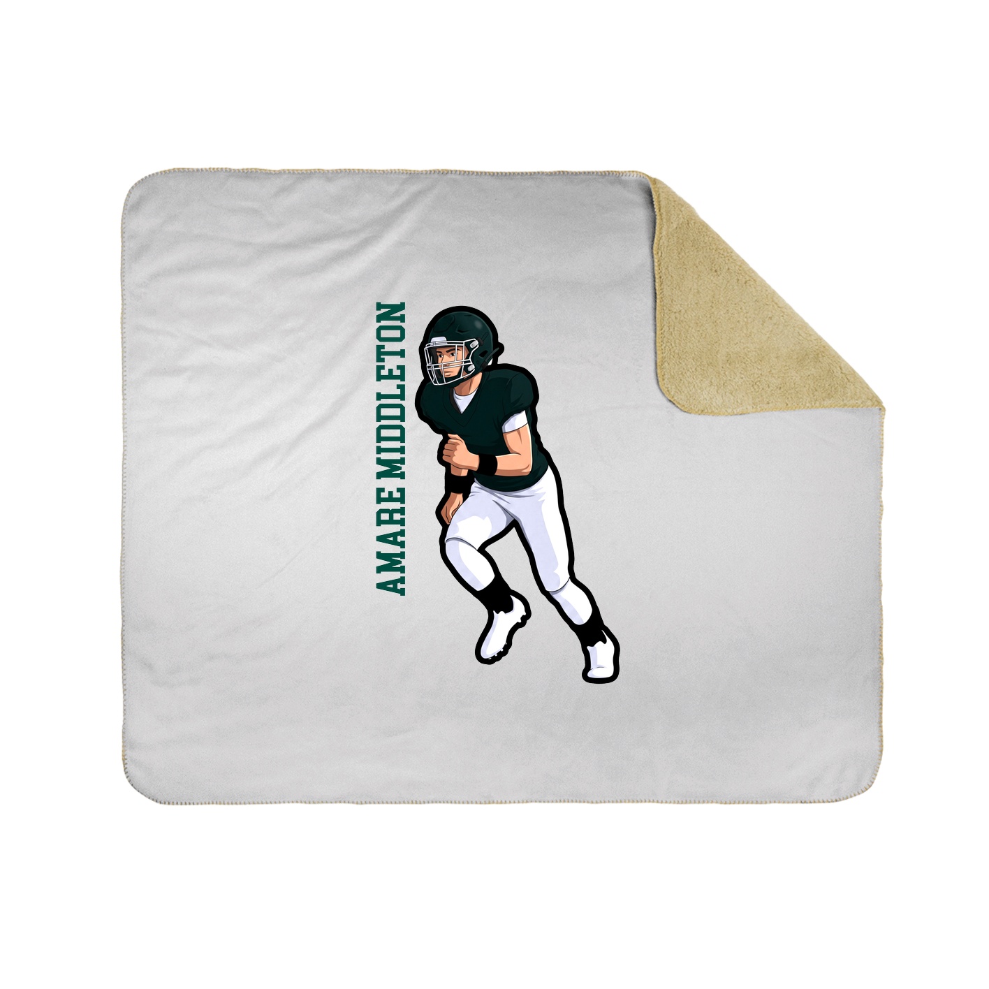 Throw Blanket — Name Vertical in White