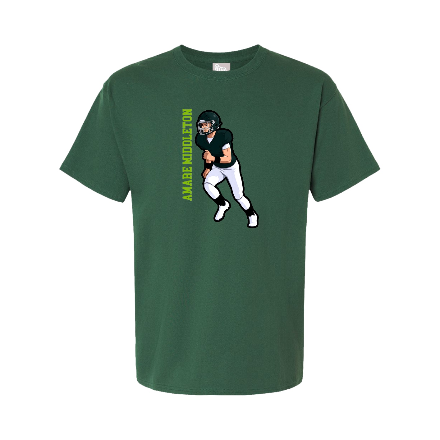 Tee — Name Vertical in Green