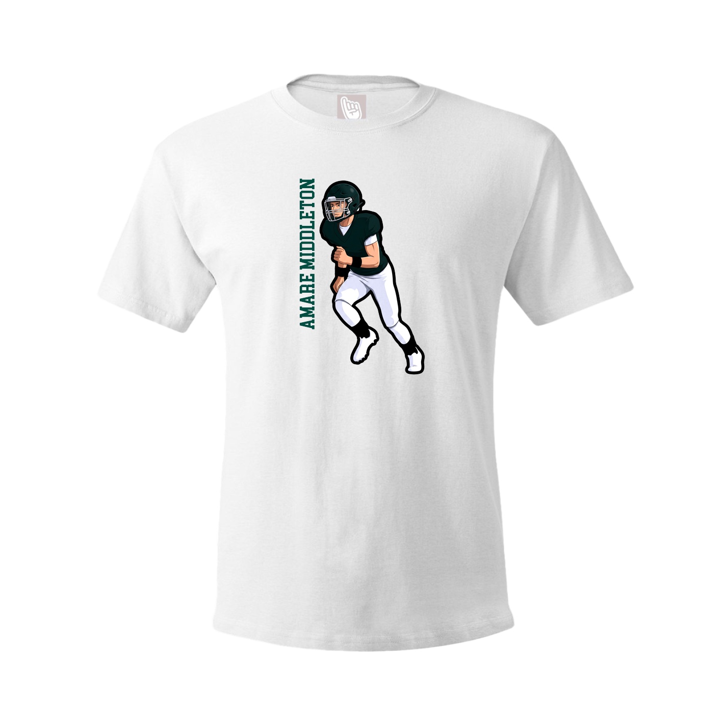 Youth Tee — Name Vertical in White