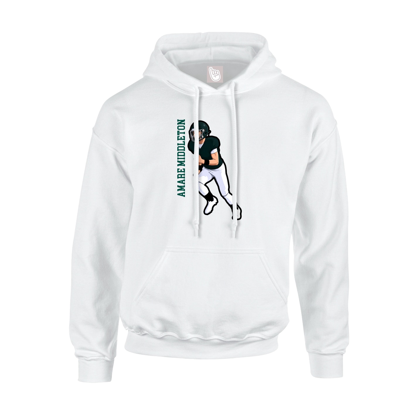 Hoodie — Name Vertical in White