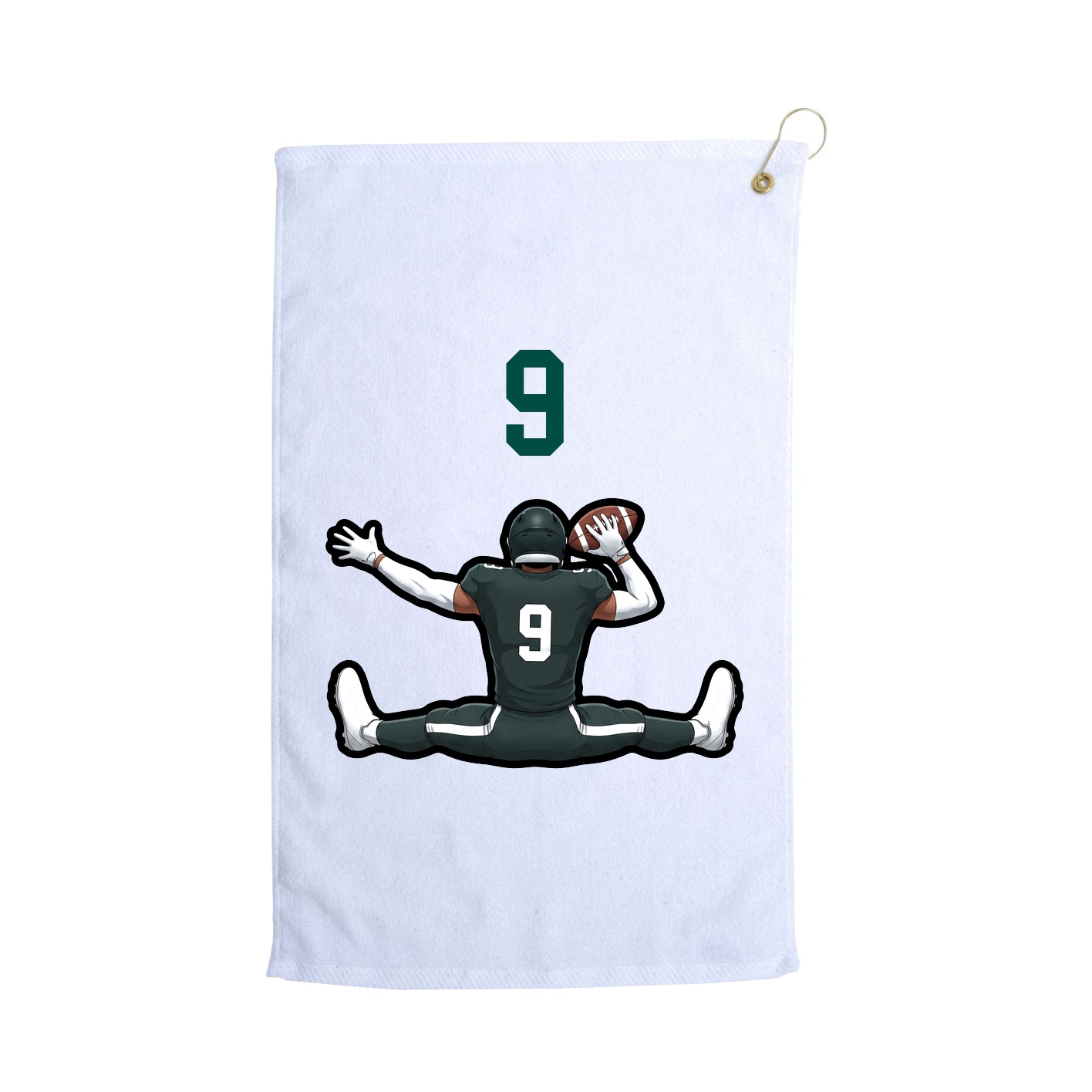 Golf Towel — Number Top in White