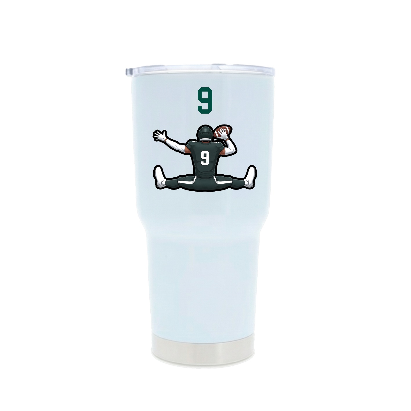 30oz Stainless Steel Tumbler — Number Top in White