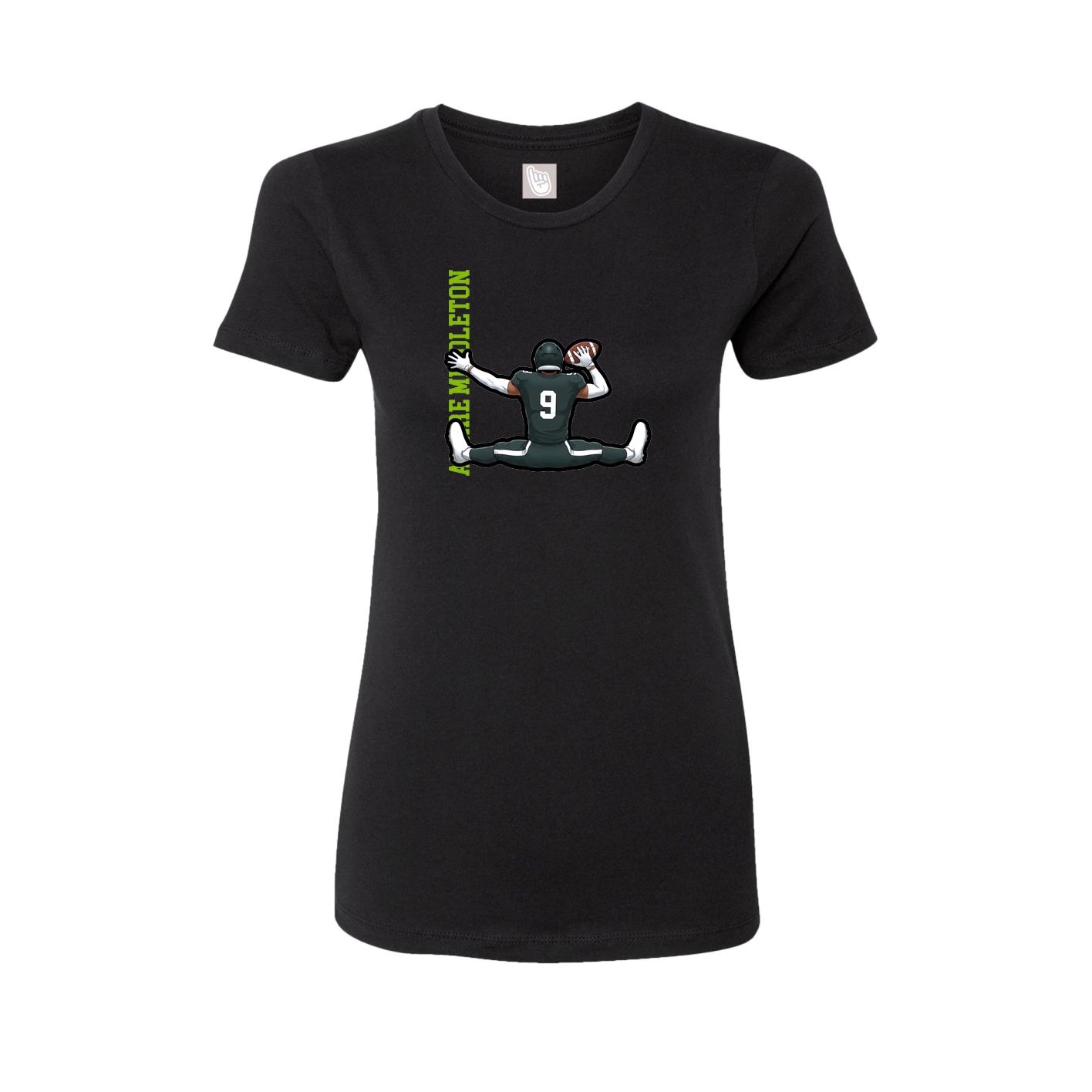 Fitted Women's Tee — Name Vertical in Black