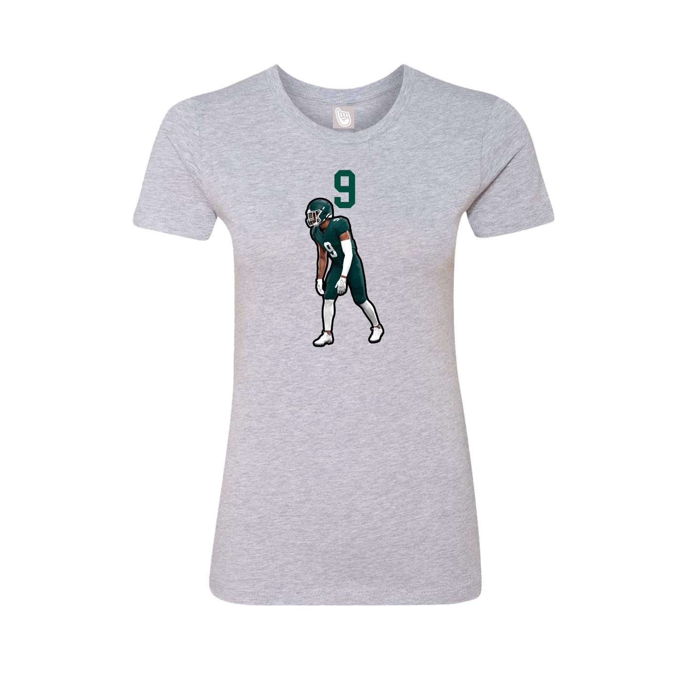 Fitted Women's Tee — Number Top in Grey