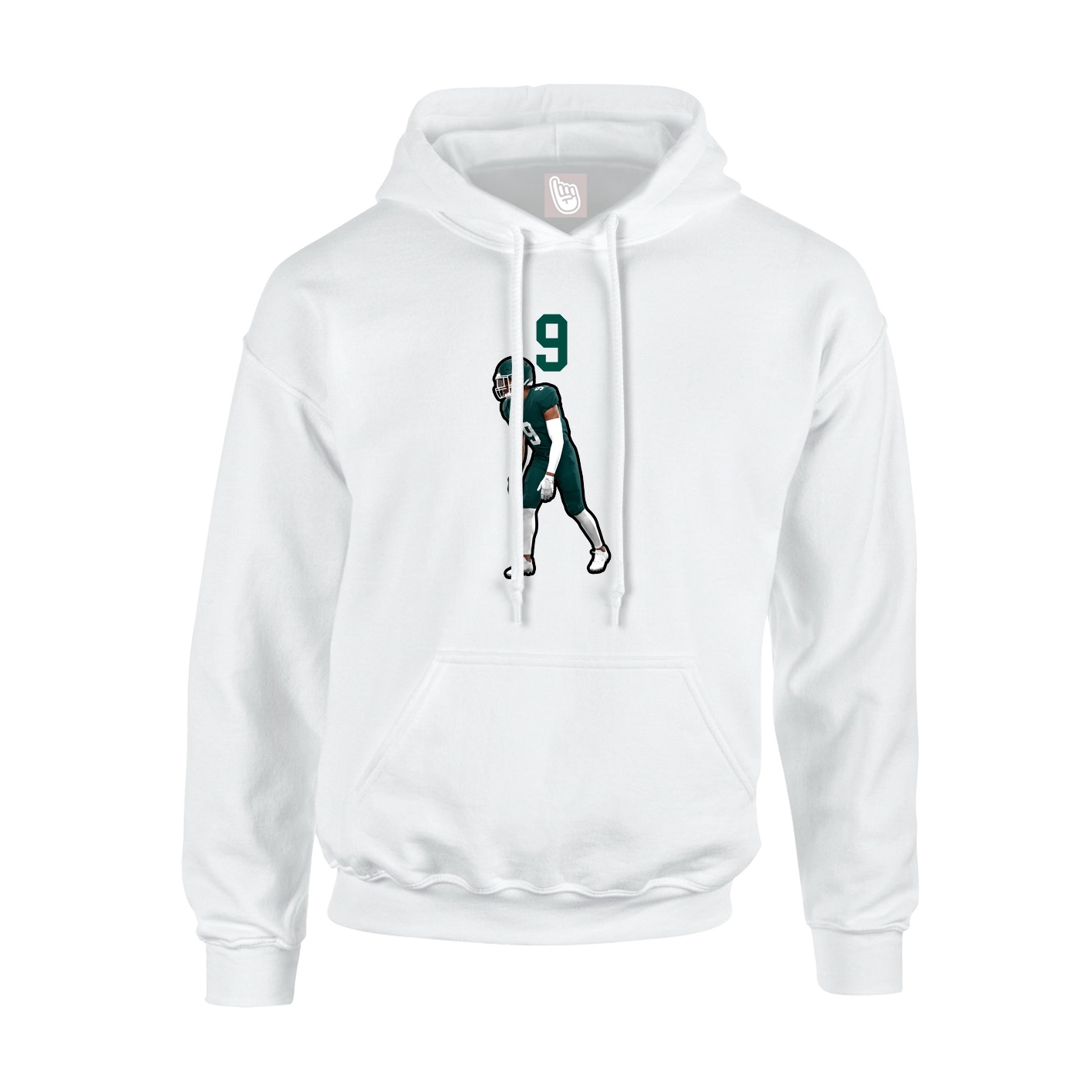 Youth Hoodie — Number Top in White