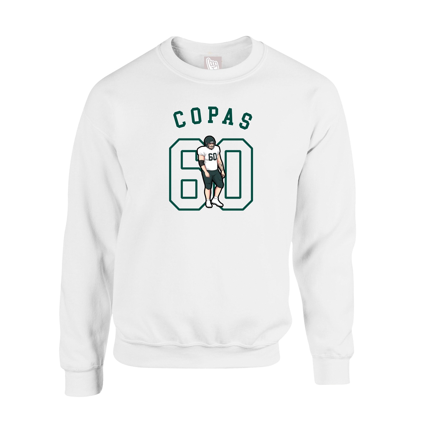 Fleece Crew — Shirsey Arch in White