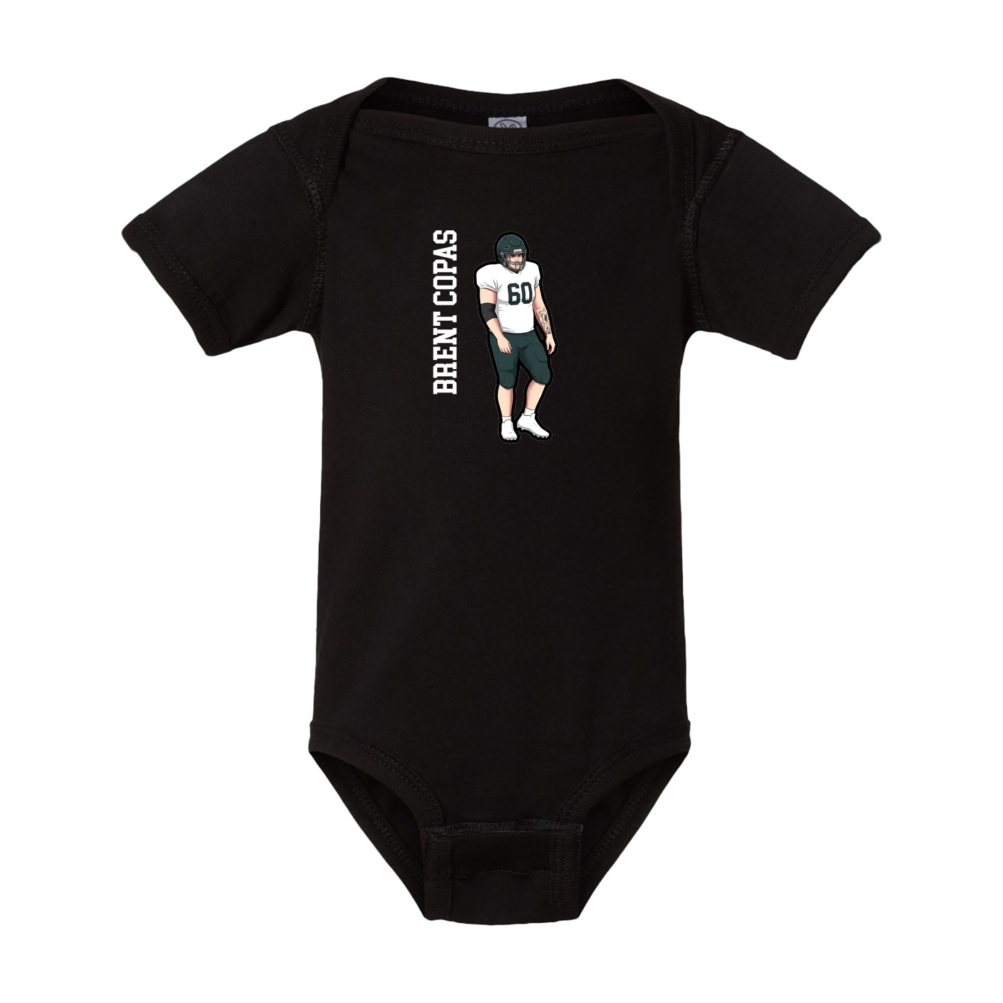 Baby Onesie — Name Vertical in Black