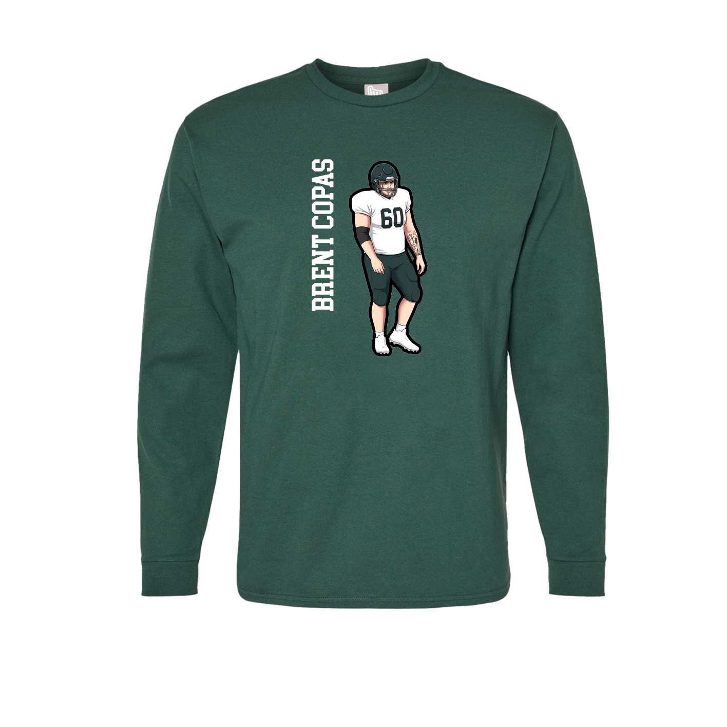 Long Sleeve Tee — Name Vertical in Green