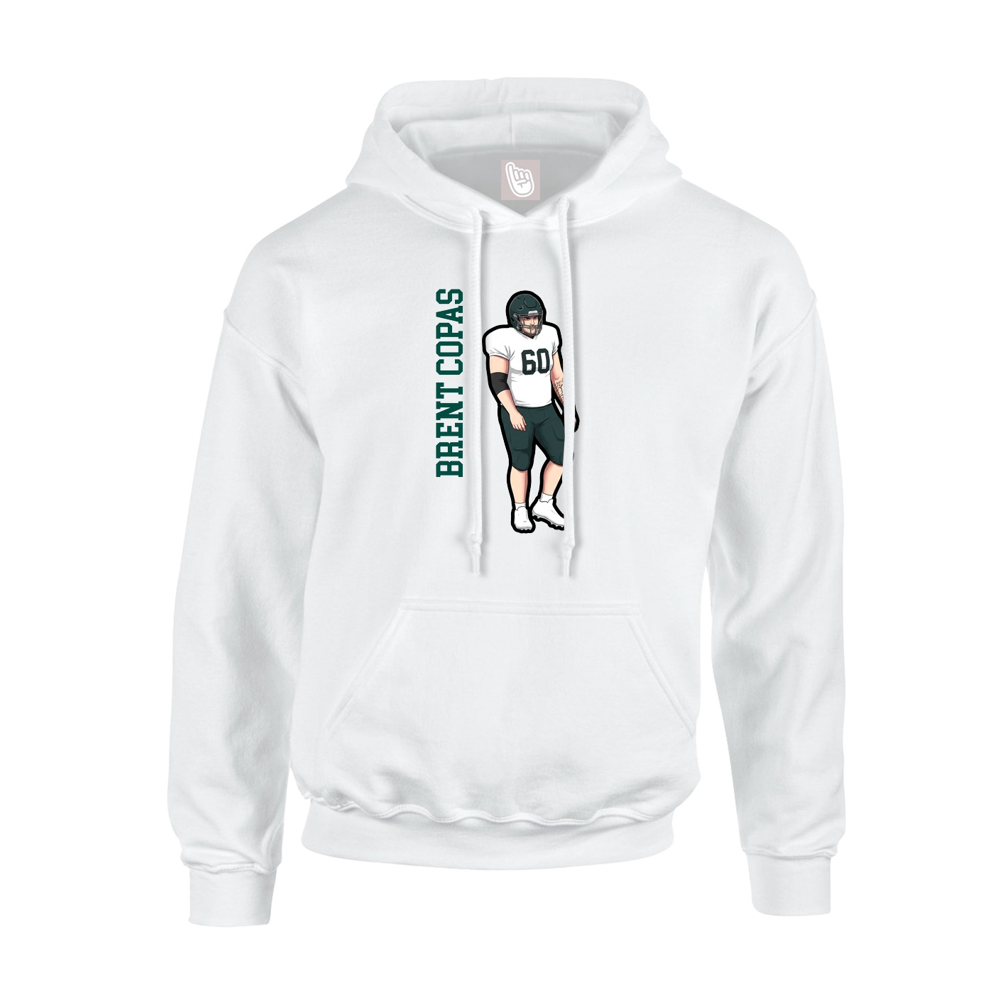 Hoodie — Name Vertical in White