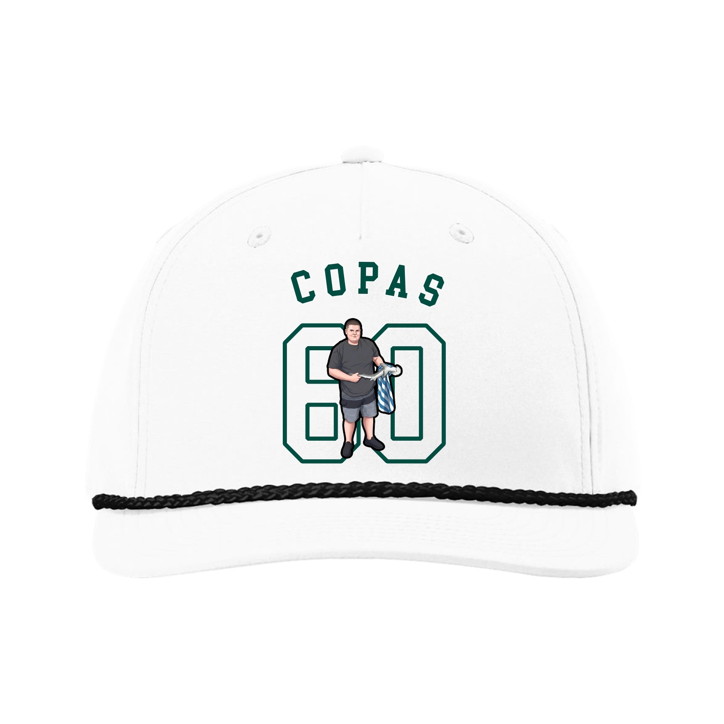 Five-Panel Classic Rope Cap — Shirsey Arch in White