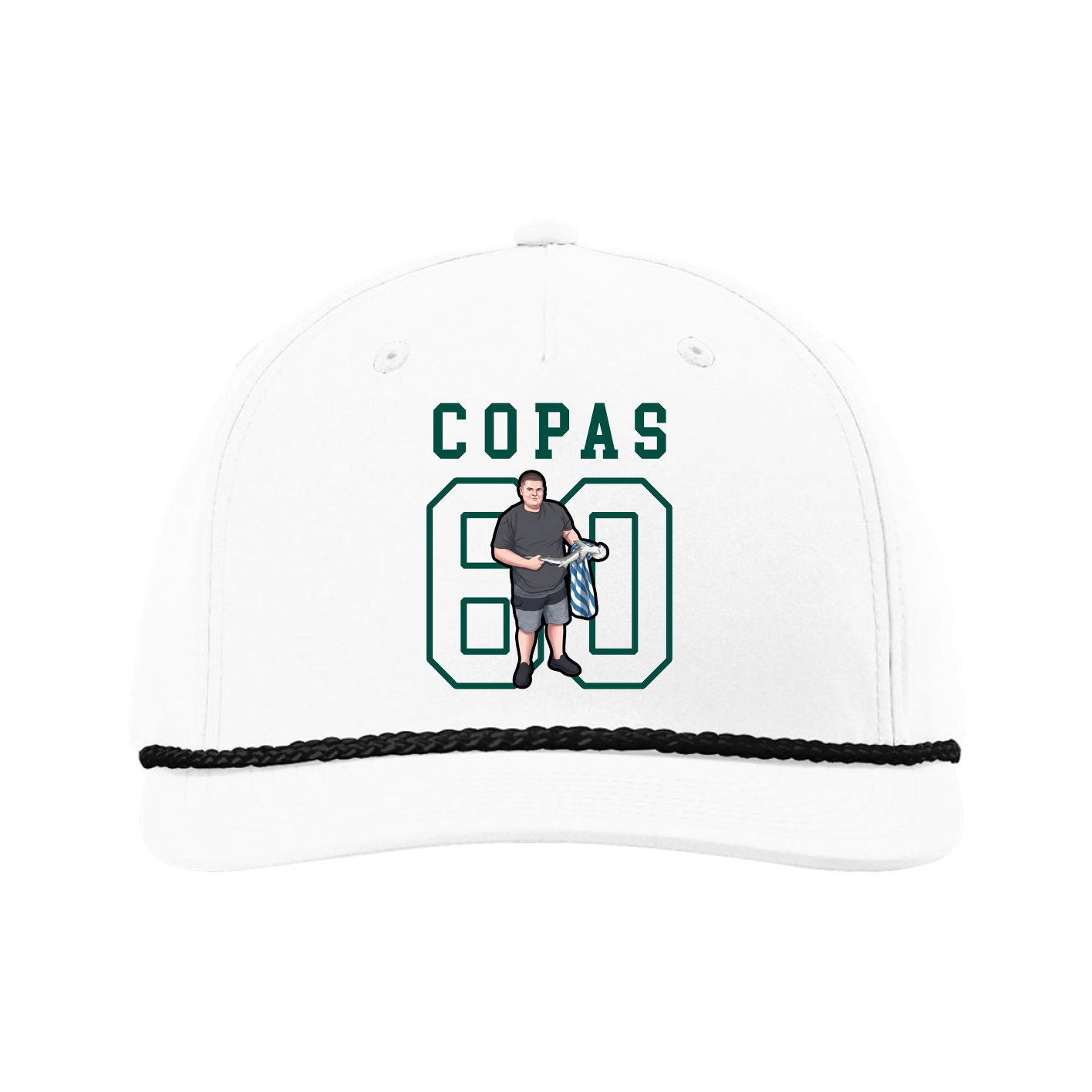 Five-Panel Classic Rope Cap — Shirsey in White