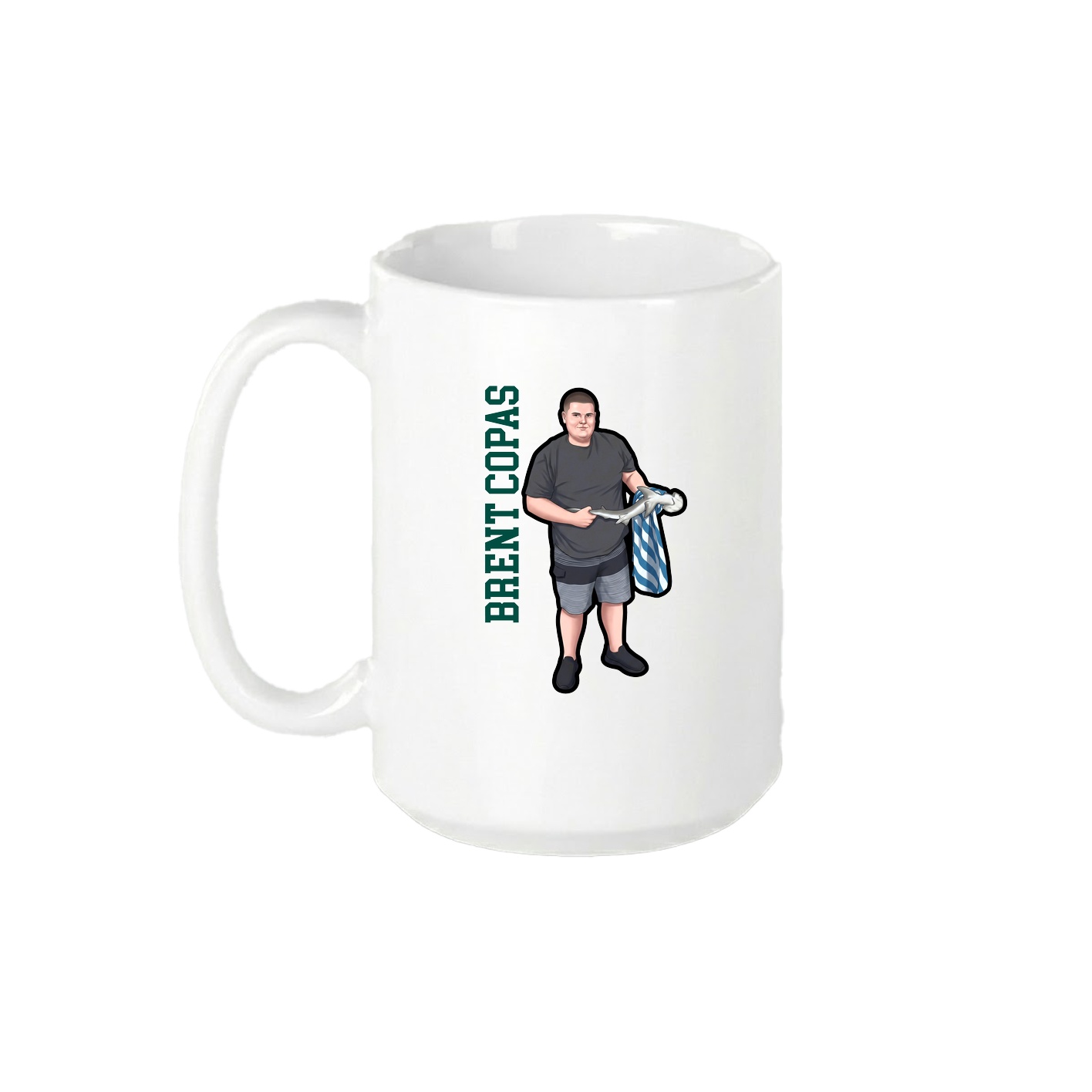 15oz Coffee Mug — Name Vertical in White