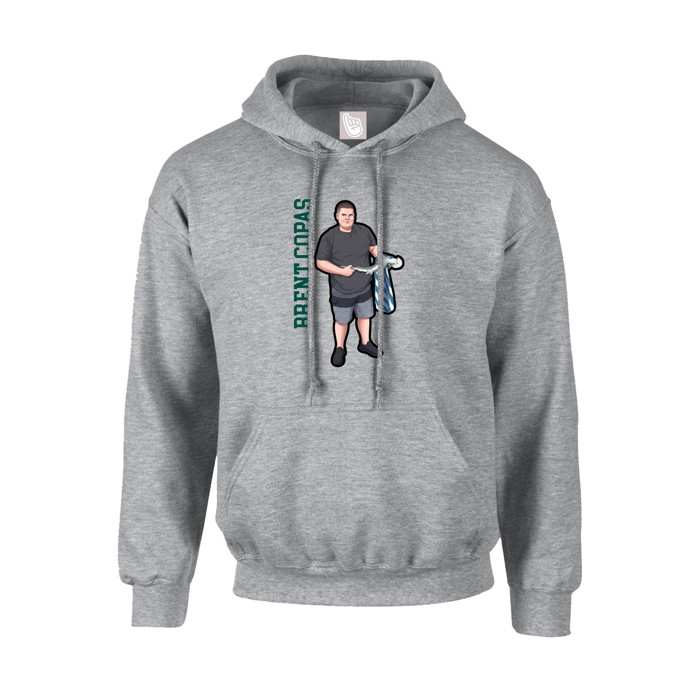 Hoodie — Name Vertical in Grey