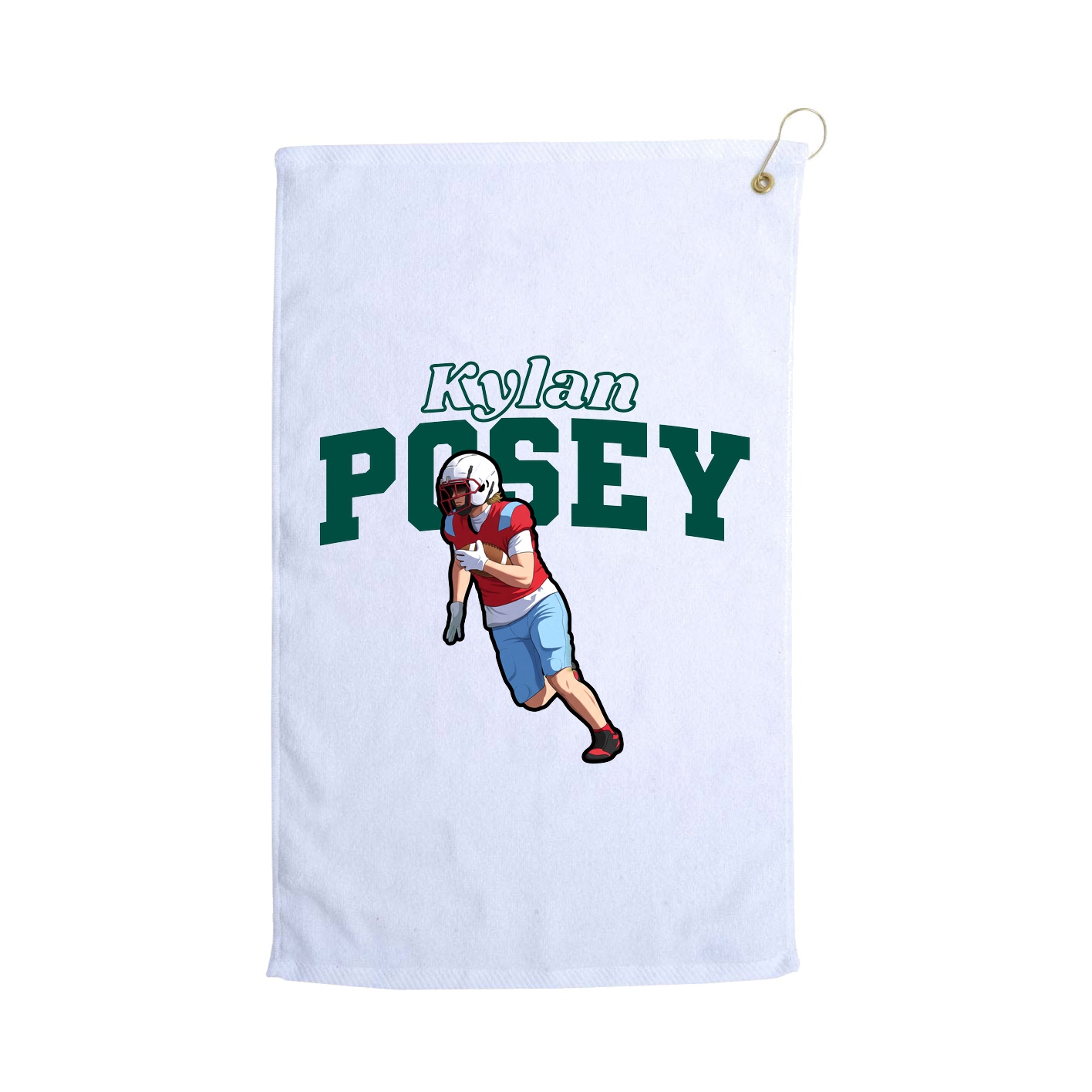 Golf Towel — Name Arch in White