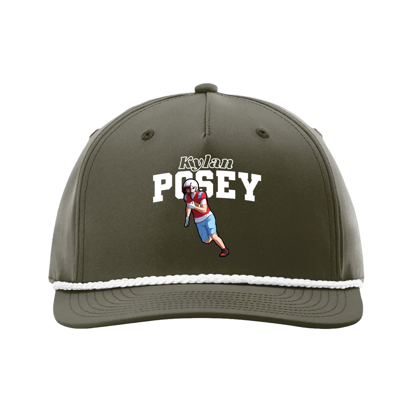 Five-Panel Classic Rope Cap — Name Arch in Green