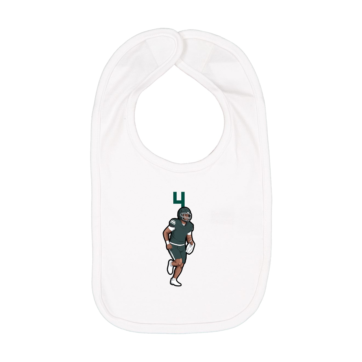 Infant Bib — Number Top in White