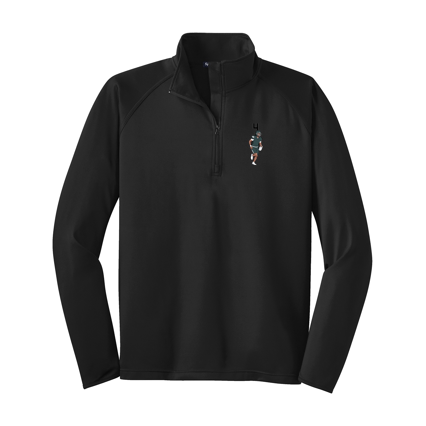 Q-Zip Pullover — Number Top in Black