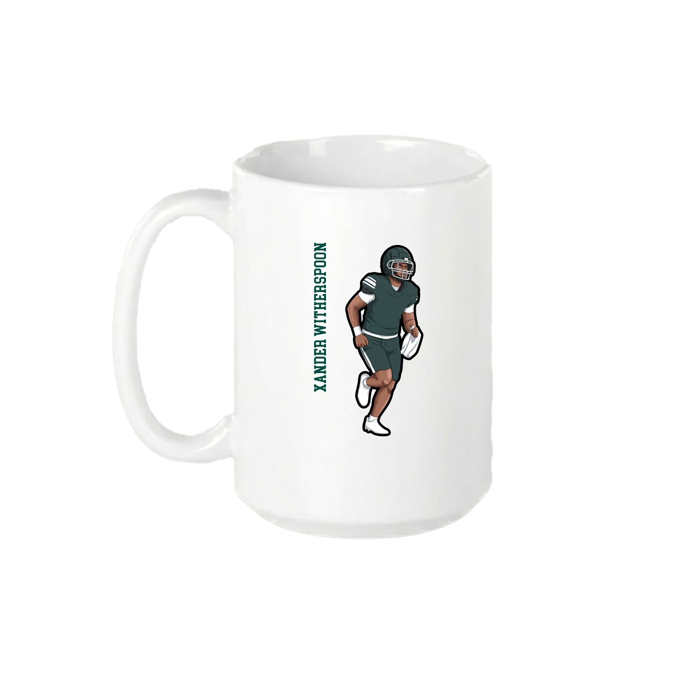 15oz Coffee Mug — Name Vertical in White