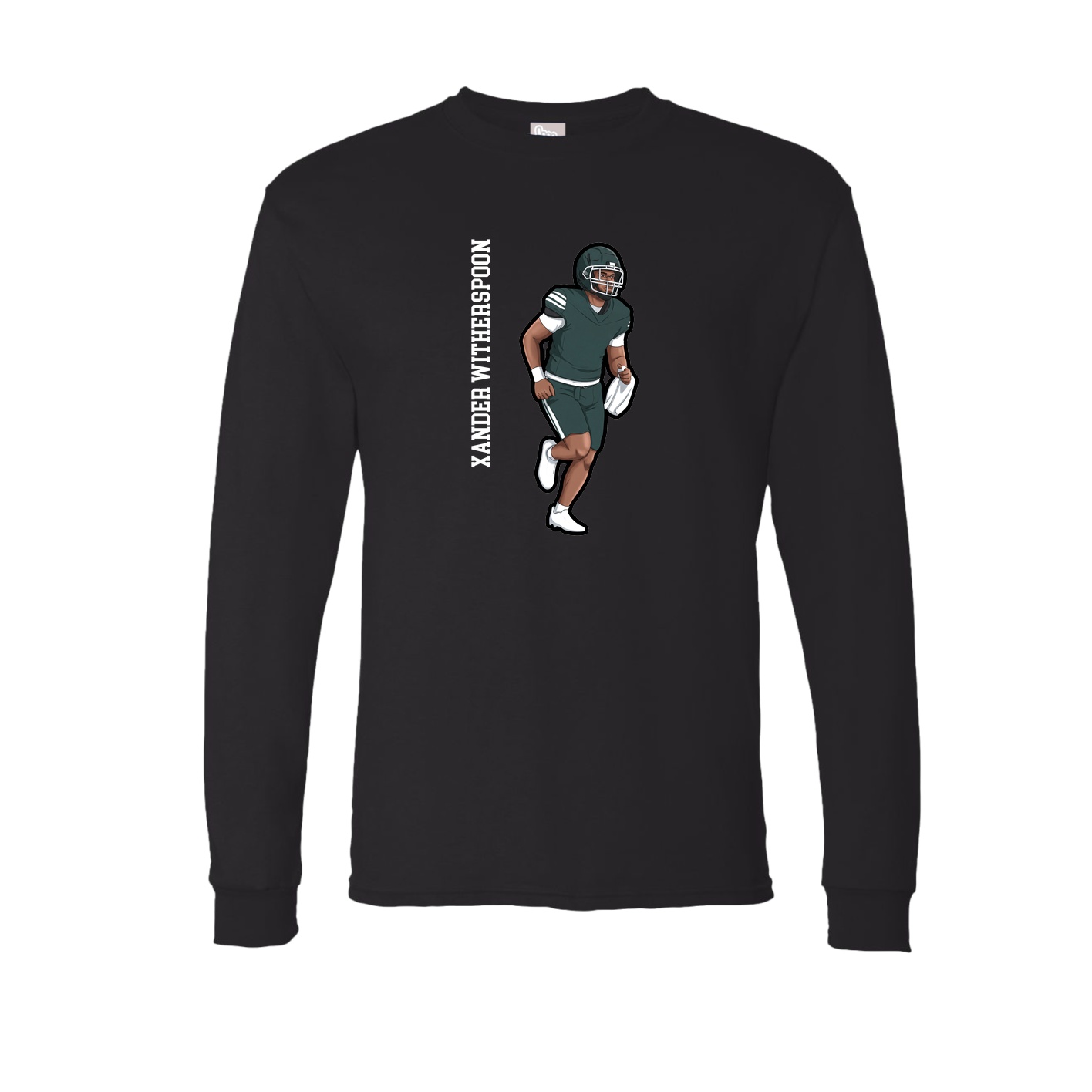 Long Sleeve Tee — Name Vertical in Black