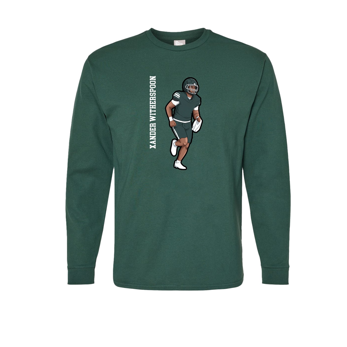 Long Sleeve Tee — Name Vertical in Green