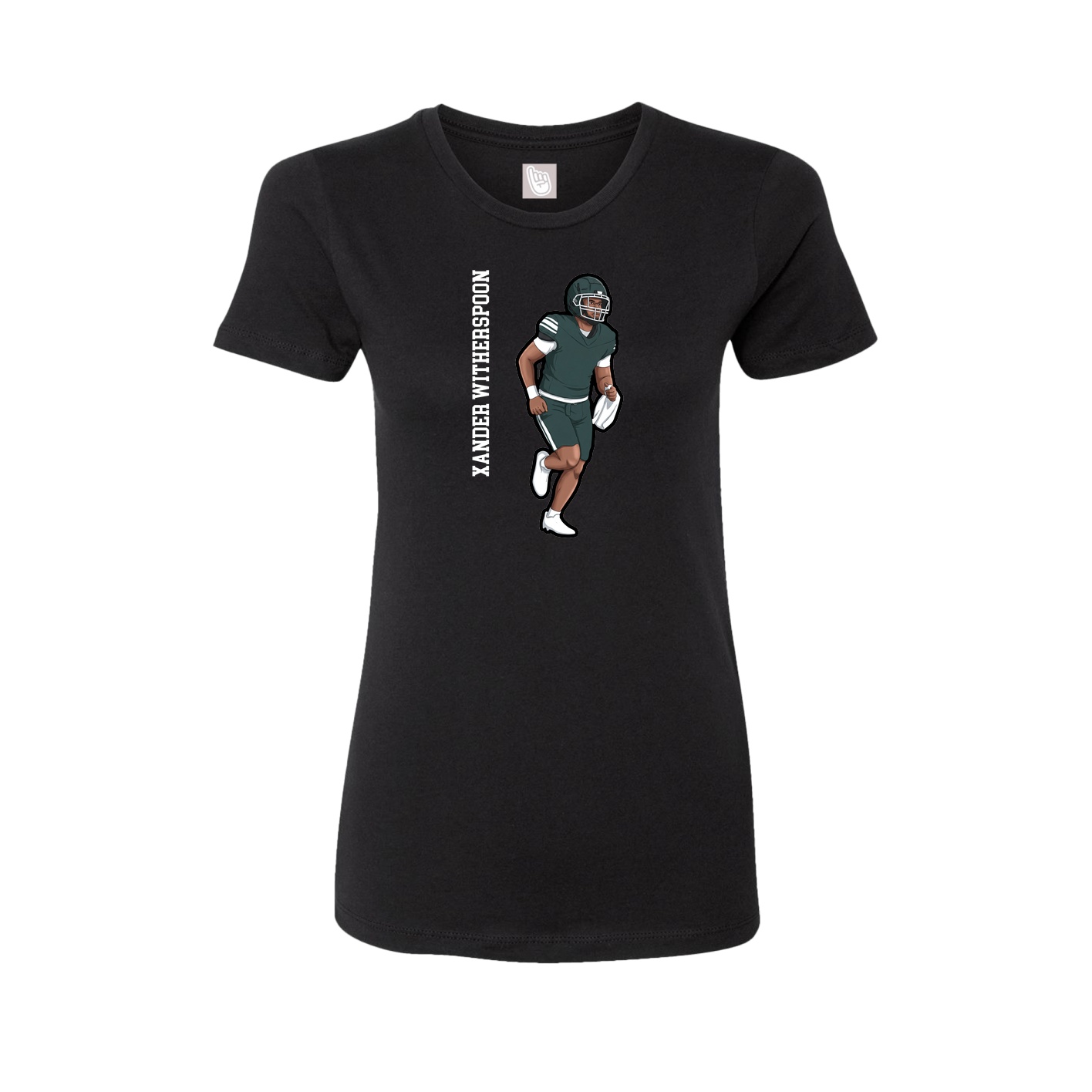 Womens Tee — Name Vertical in Black