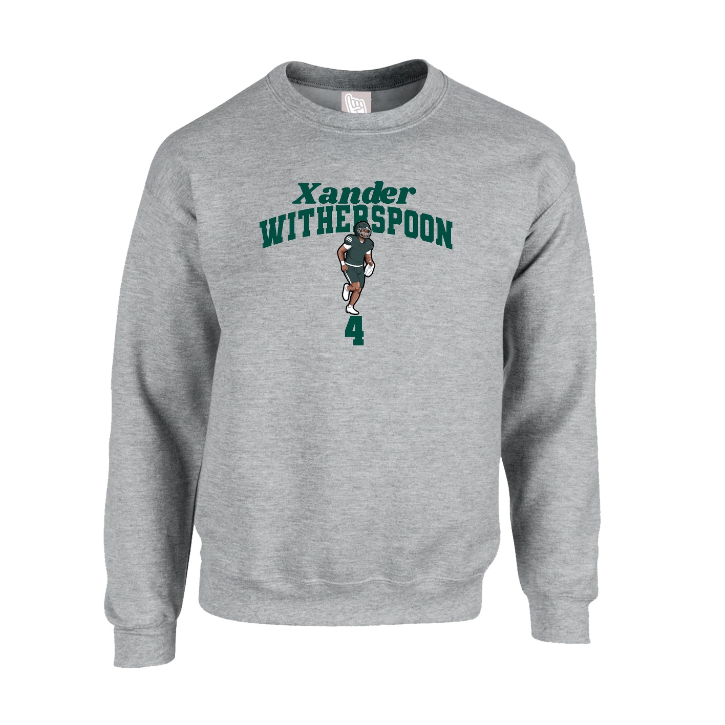 Fleece Crew — Signature Arch in Grey