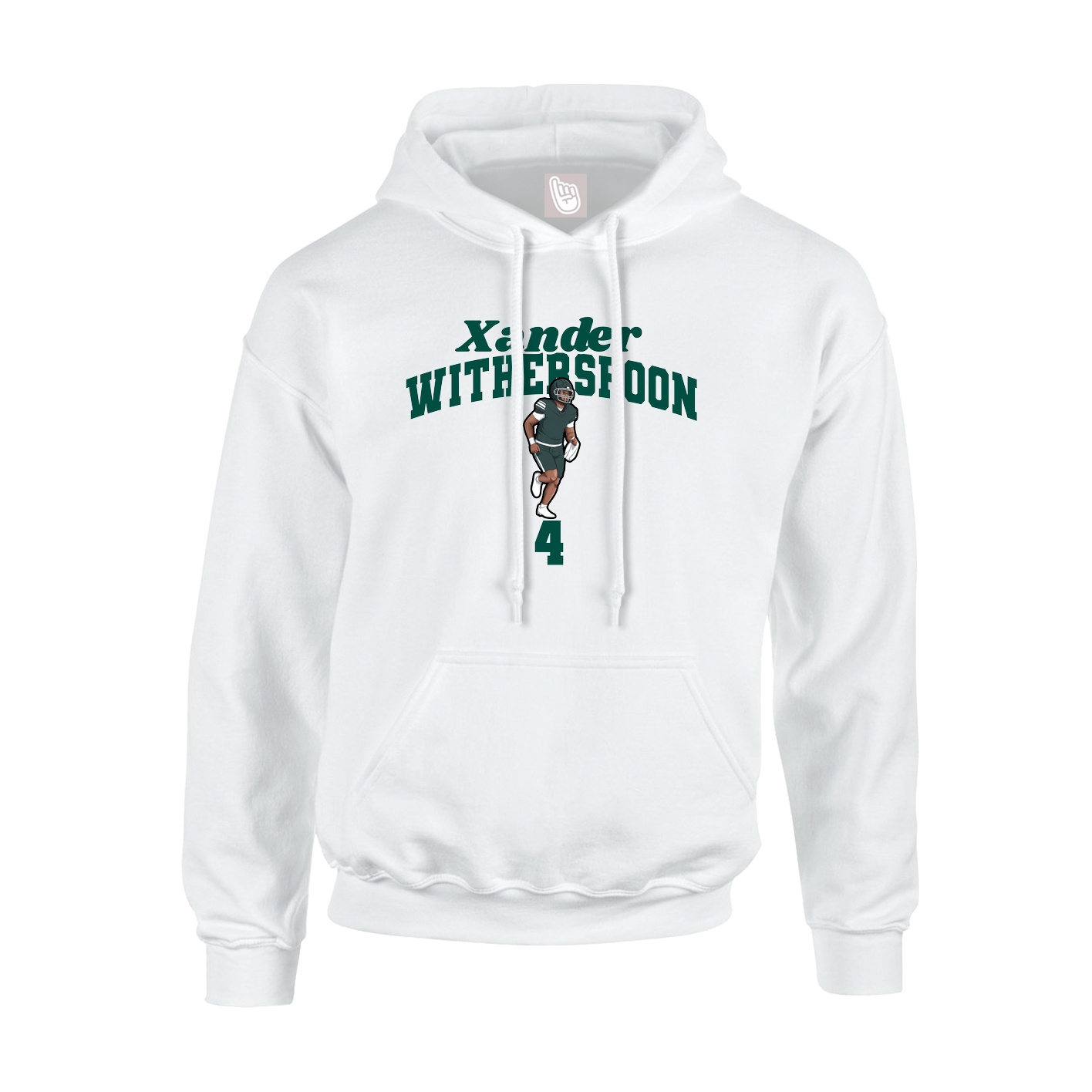 Youth Hoodie — Signature Arch in White