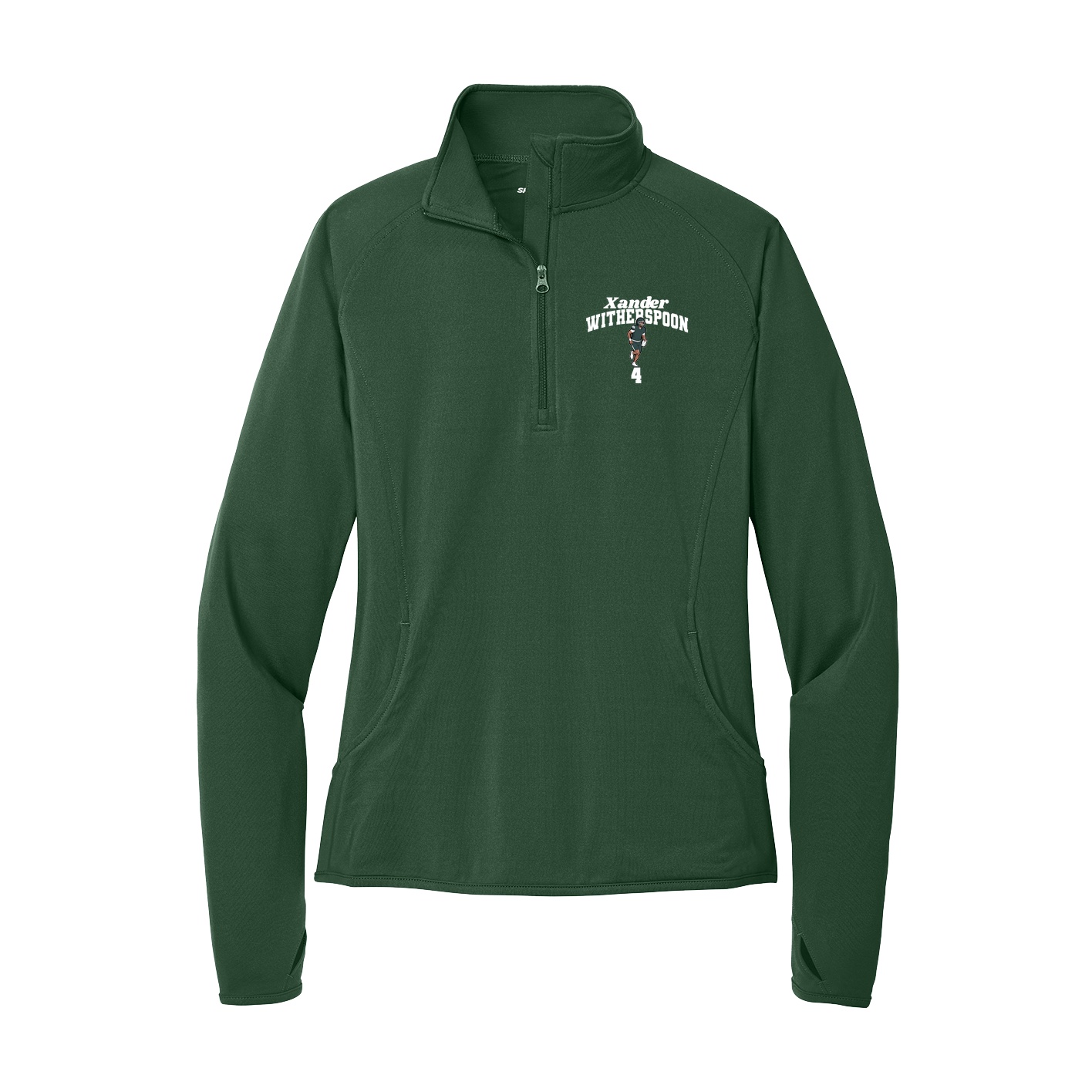 Women's Q-Zip Pullover — Signature Arch in Green