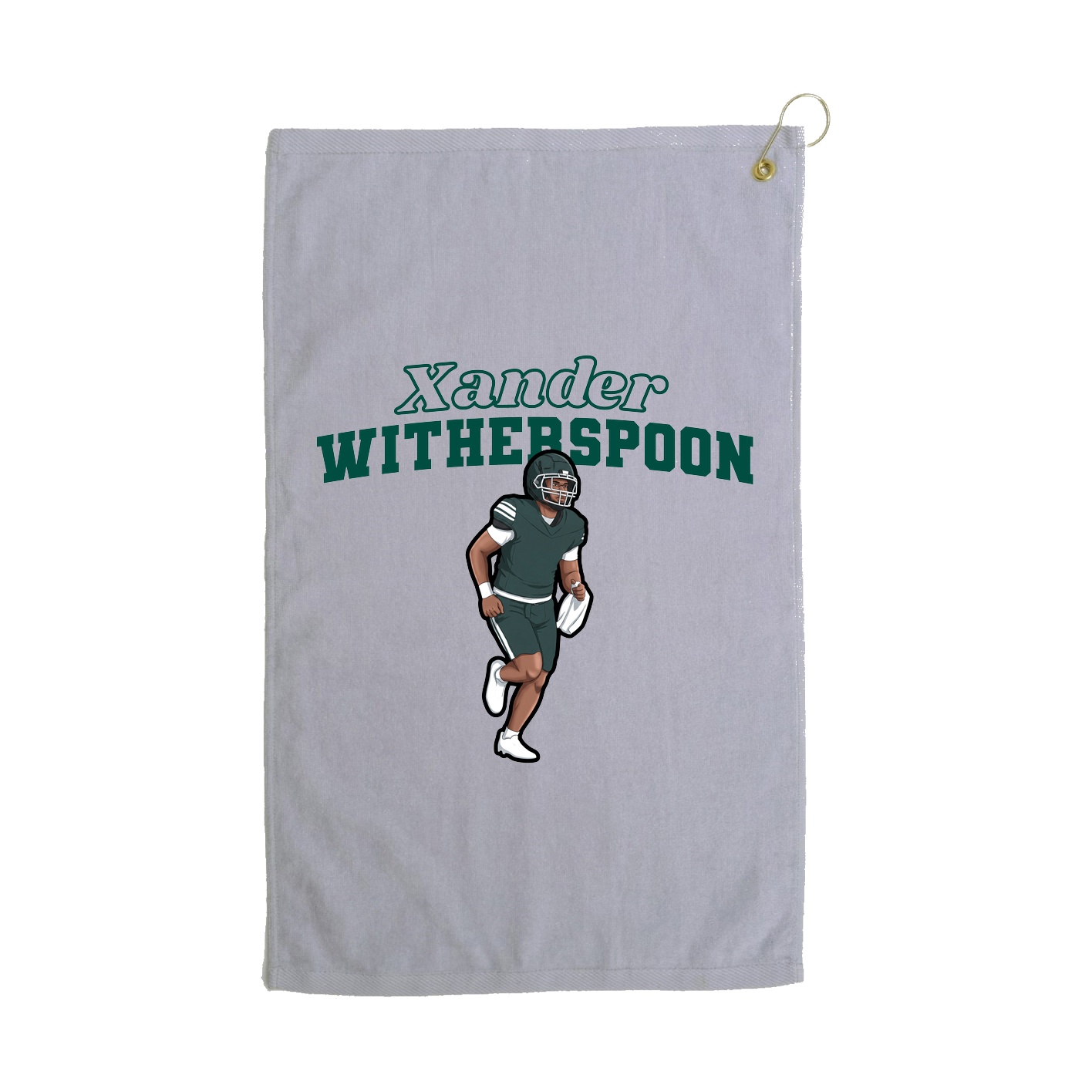 Golf Towel — Name Arch in Grey