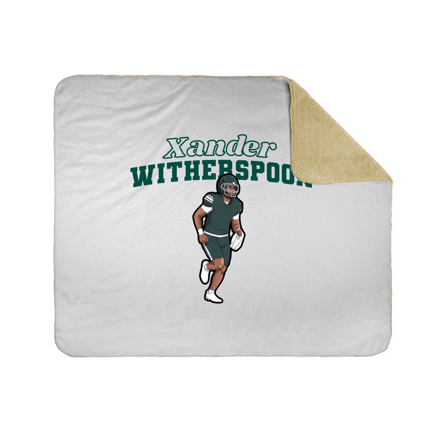 Throw Blanket — Name Arch in White