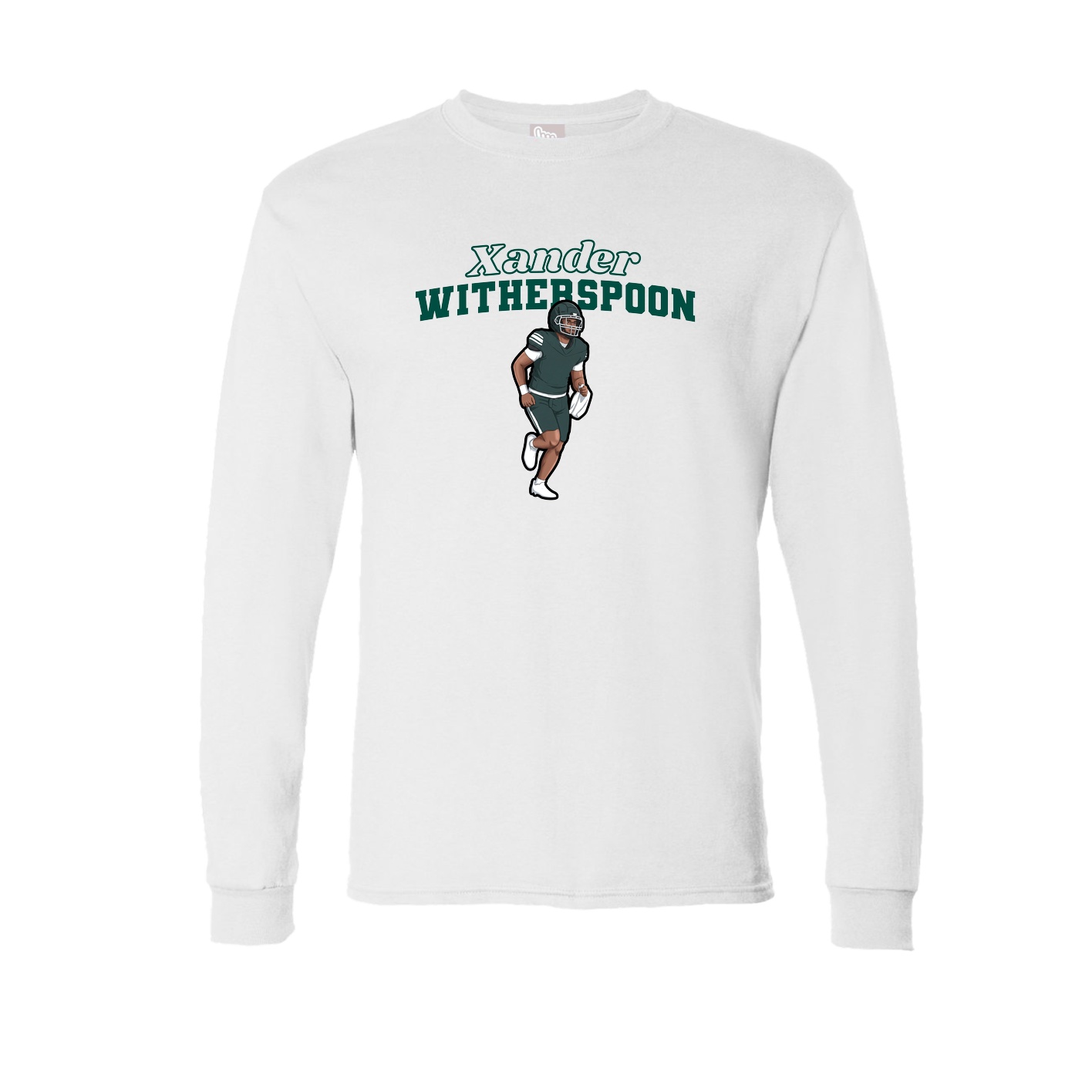 Long Sleeve Tee — Name Arch in White