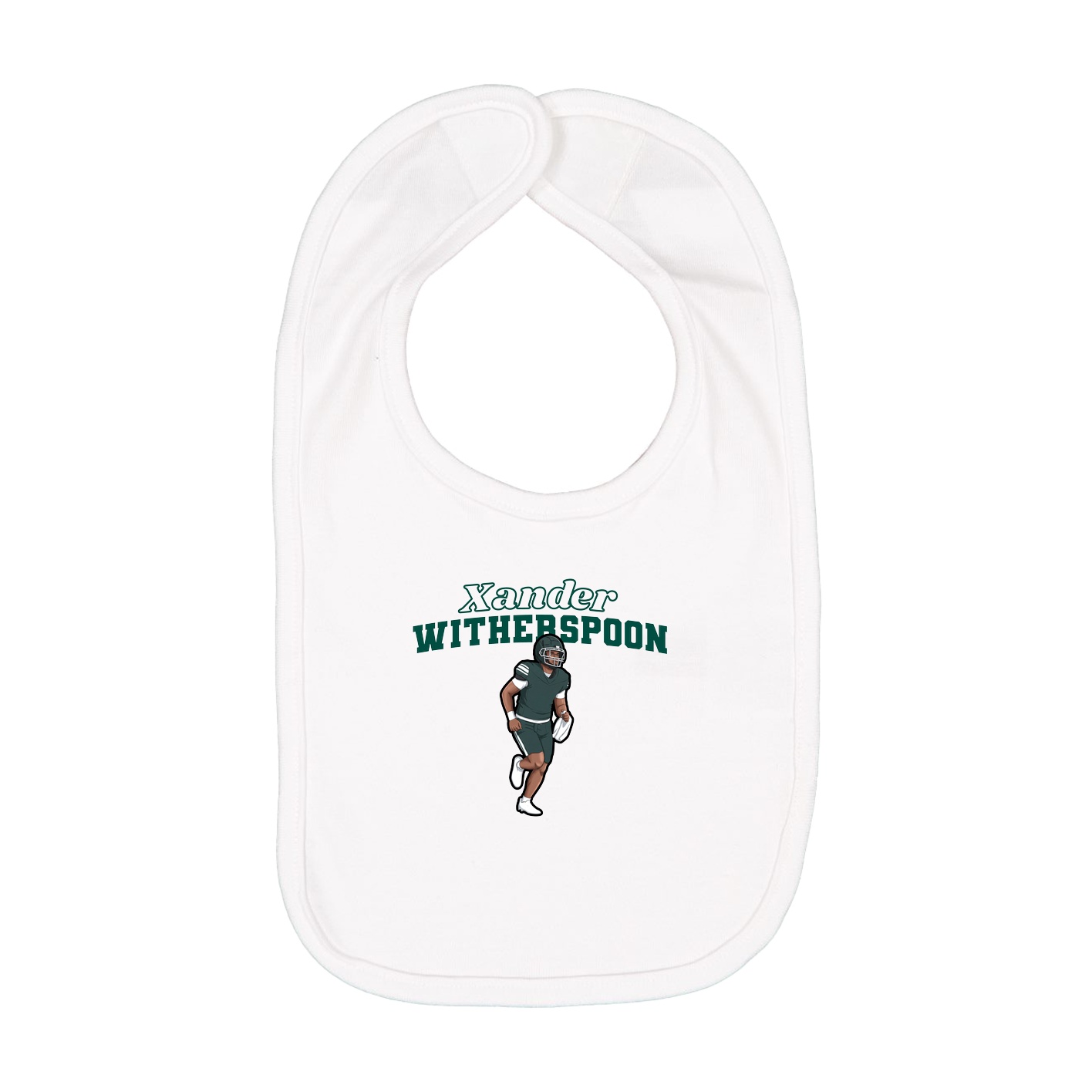 Infant Bib — Name Arch in White