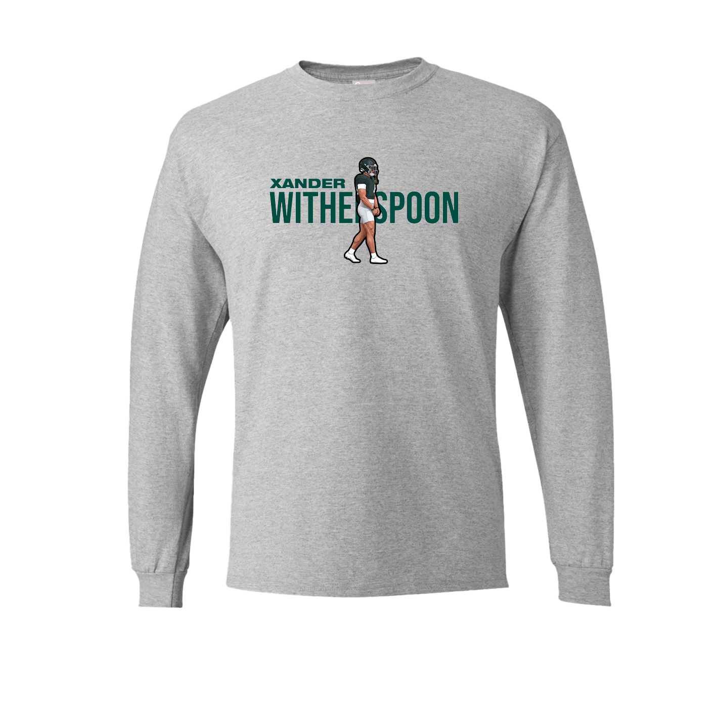 Long Sleeve Tee — Player Name in Grey