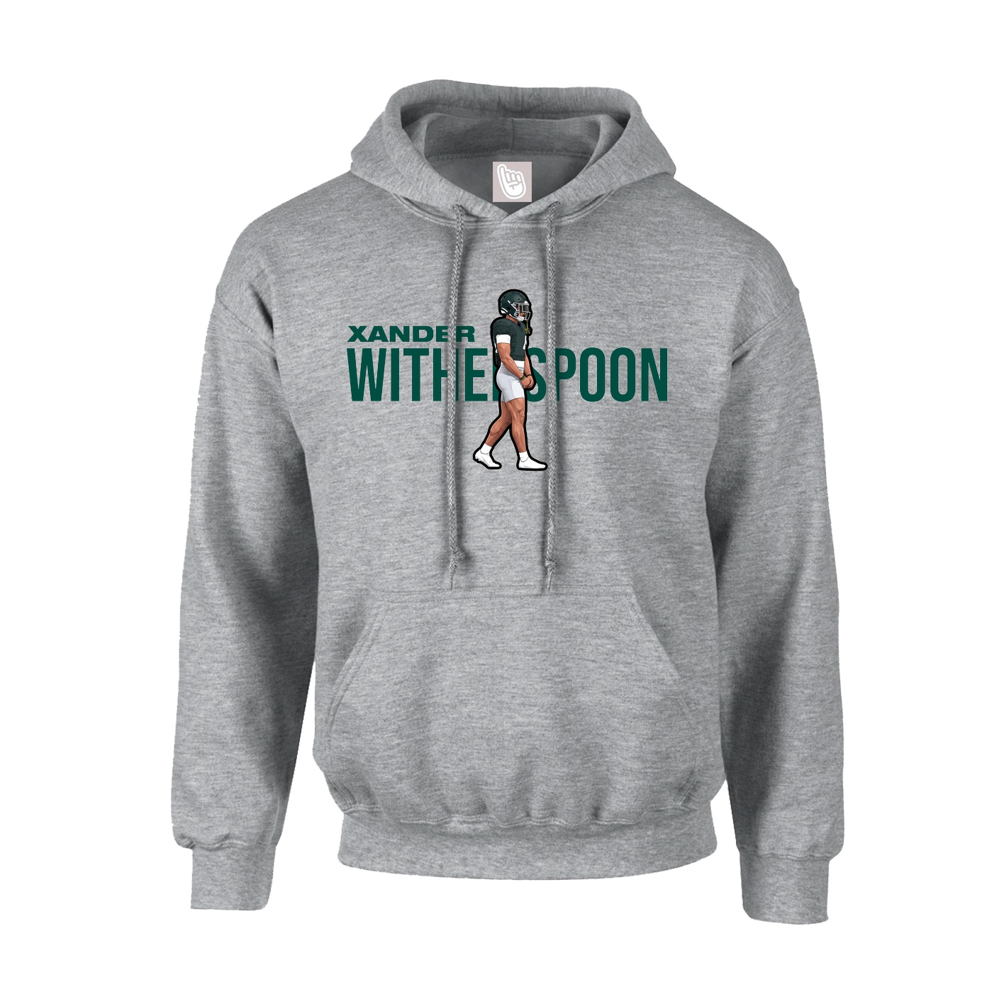 Youth Hoodie — Player Name in Grey