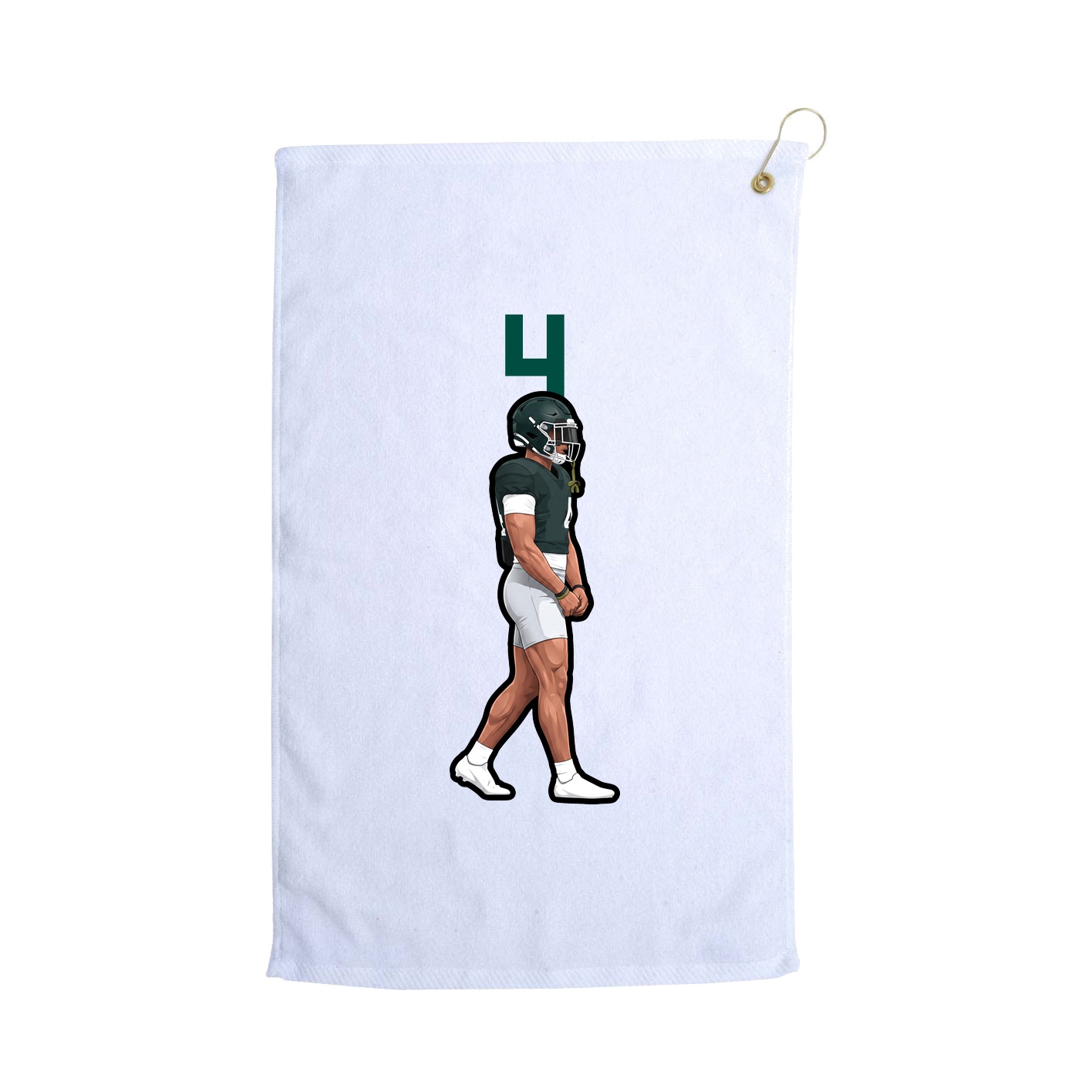 Golf Towel — Number Top in White
