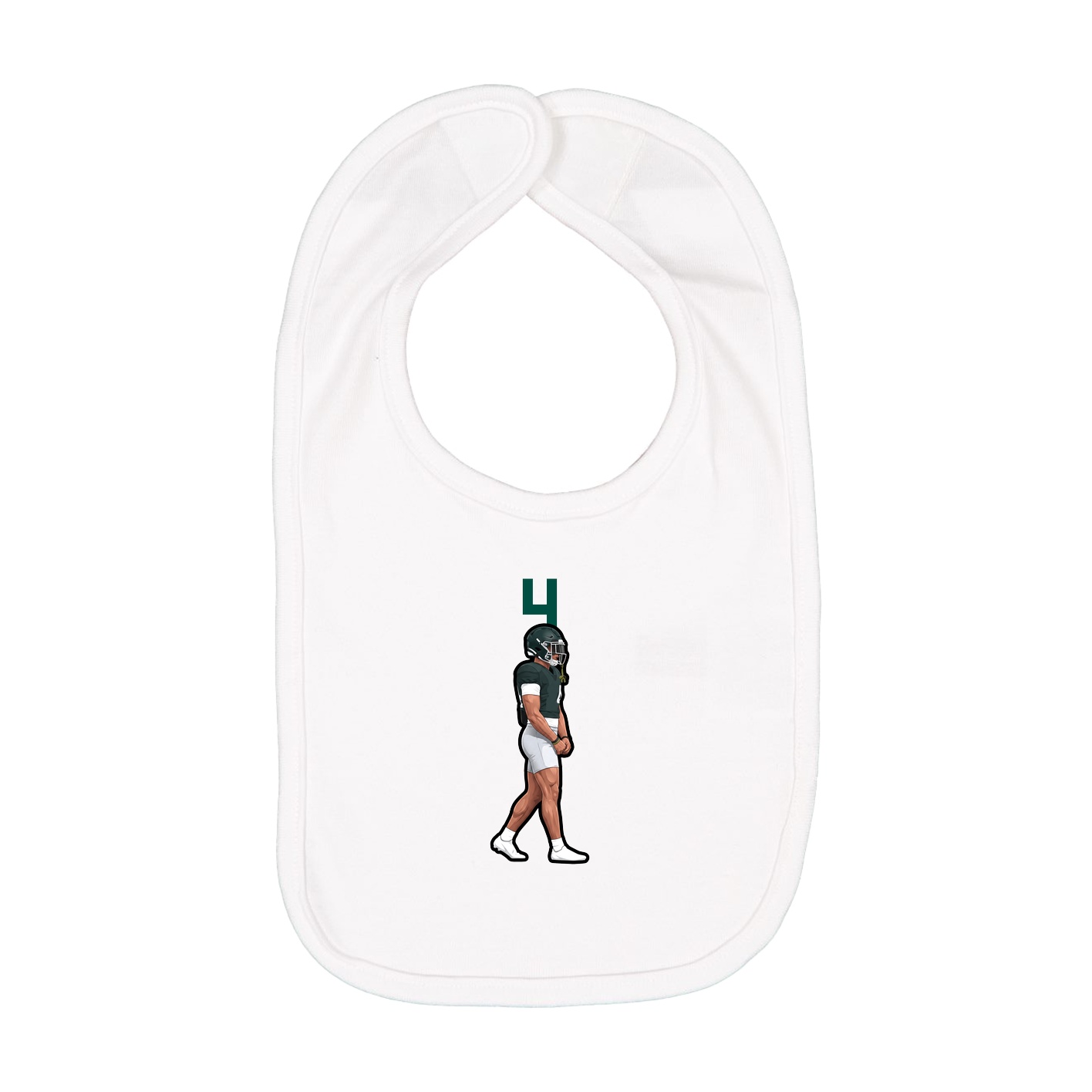 Infant Bib — Number Top in White