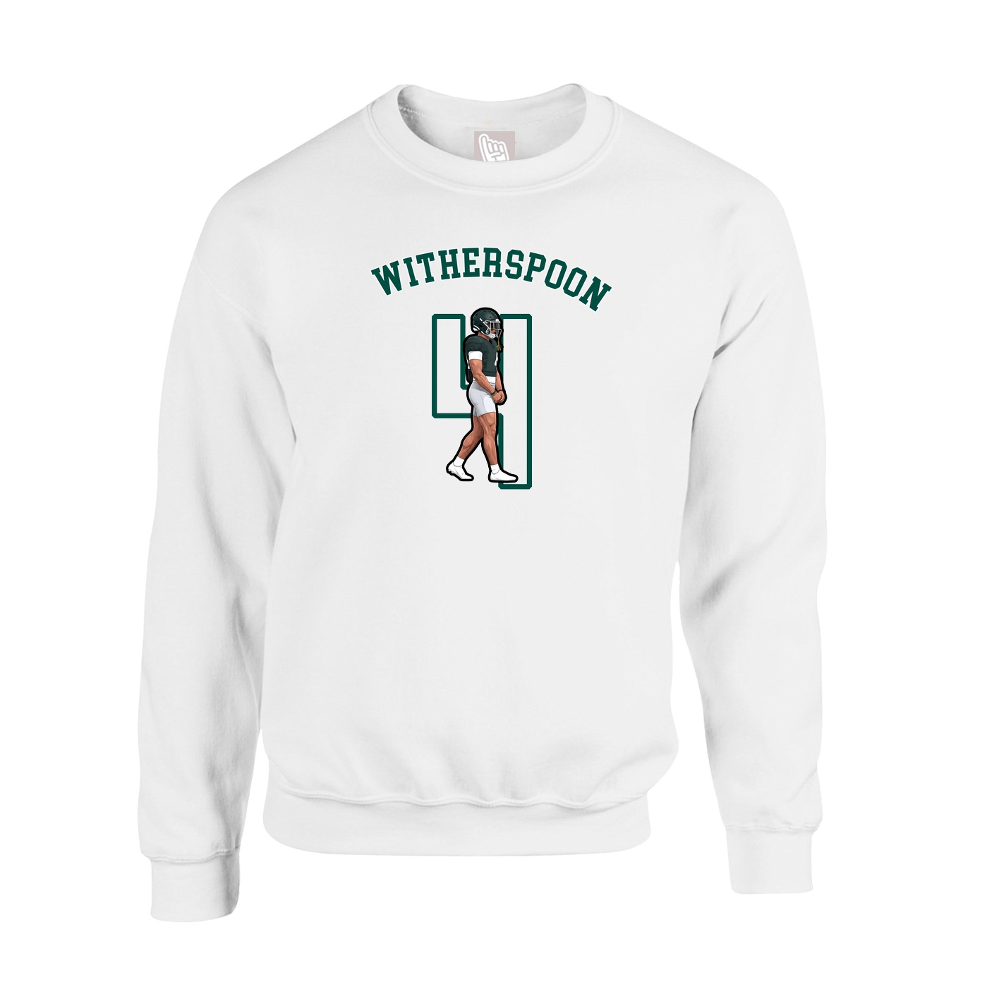 Fleece Crew — Shirsey Arch in White
