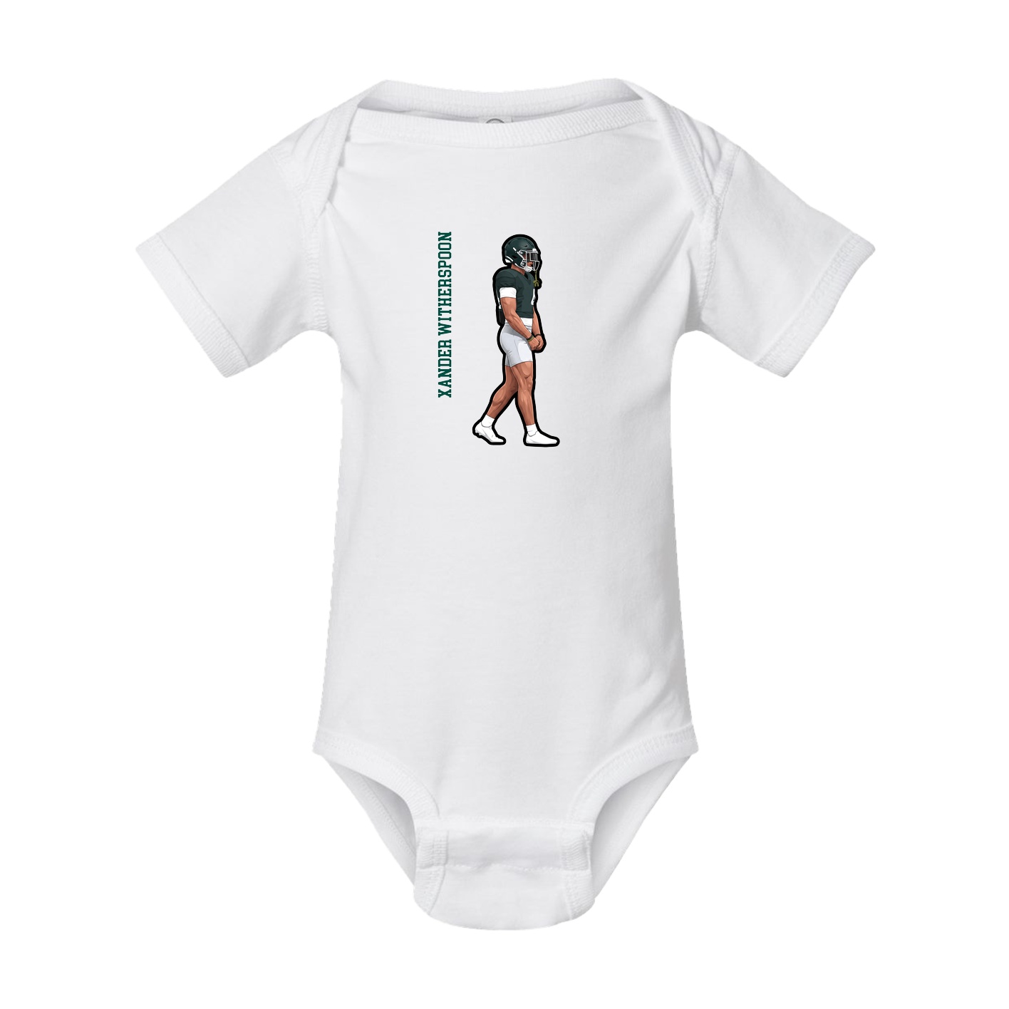 Baby Onesie — Name Vertical in White