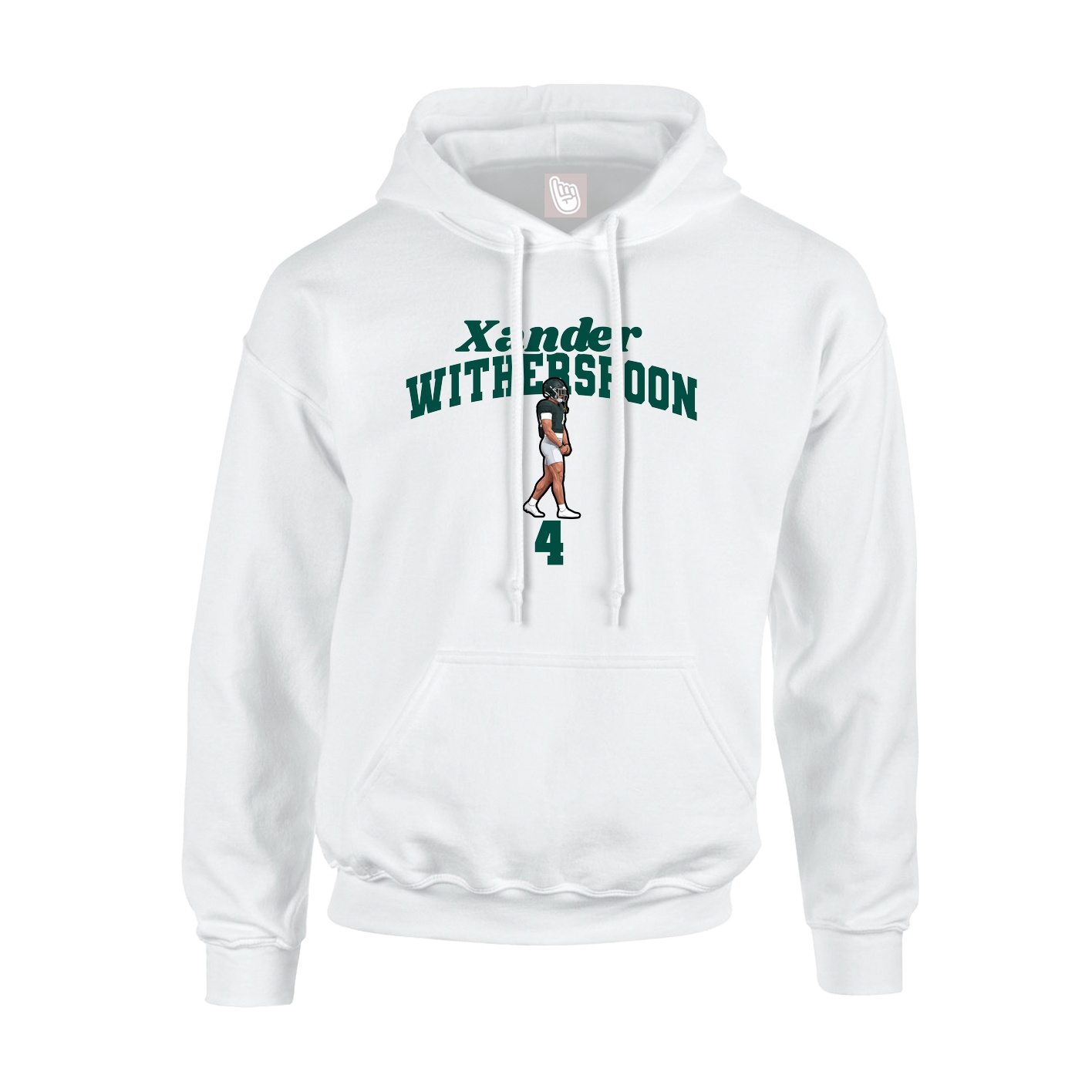 Youth Hoodie — Signature Arch in White
