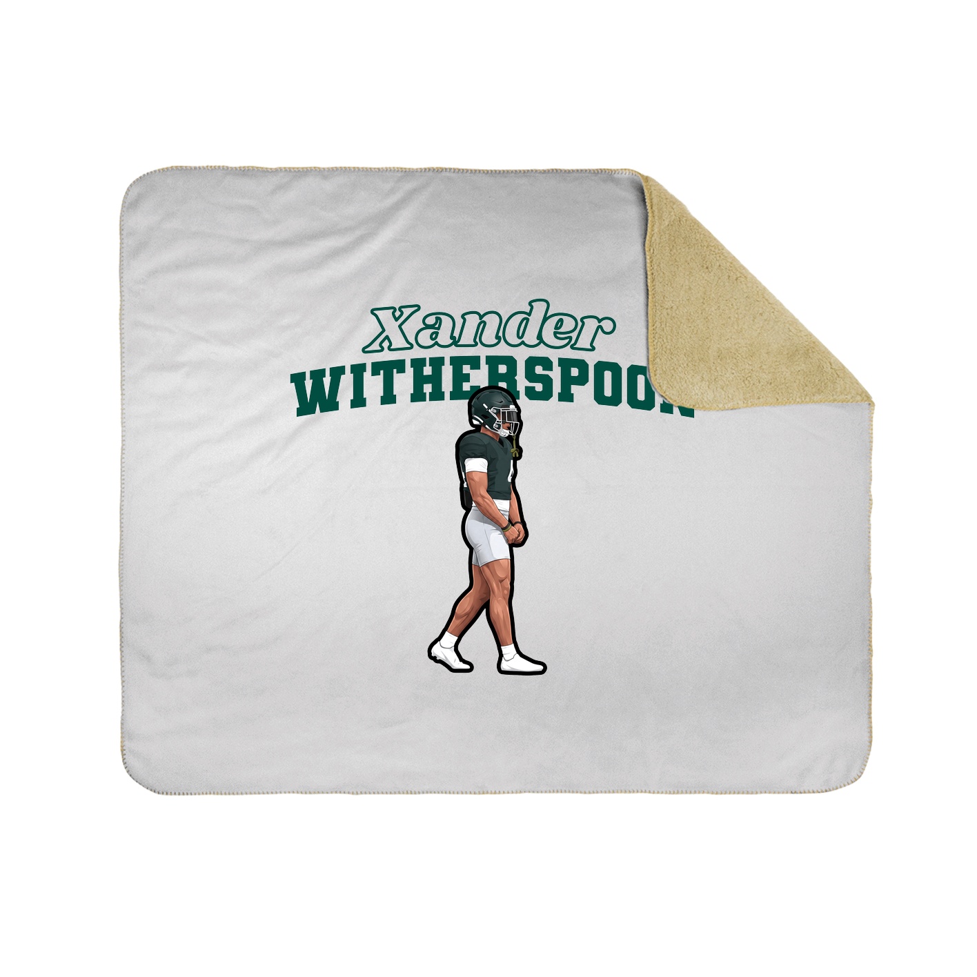 Throw Blanket — Name Arch in White