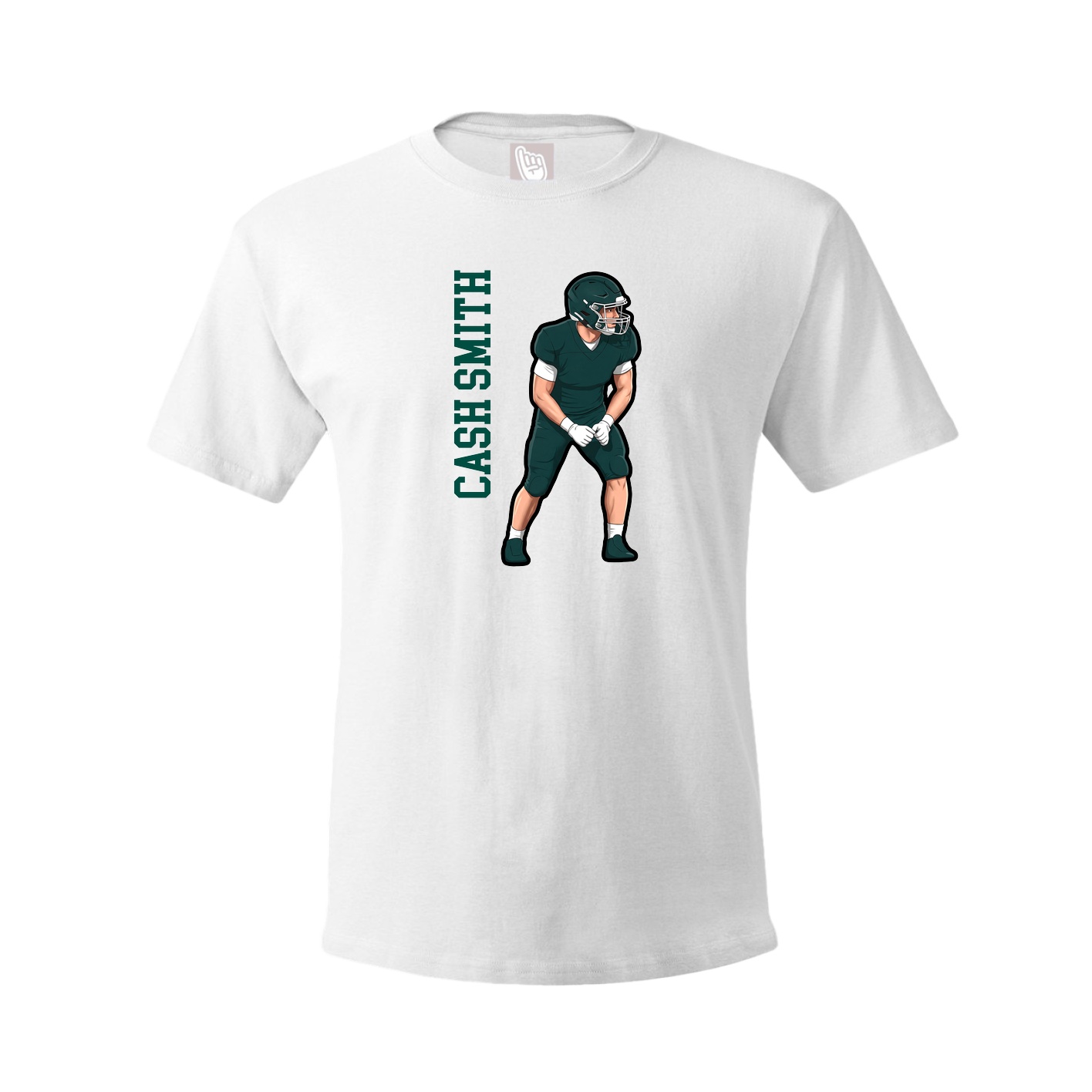 Tee — Name Vertical in White
