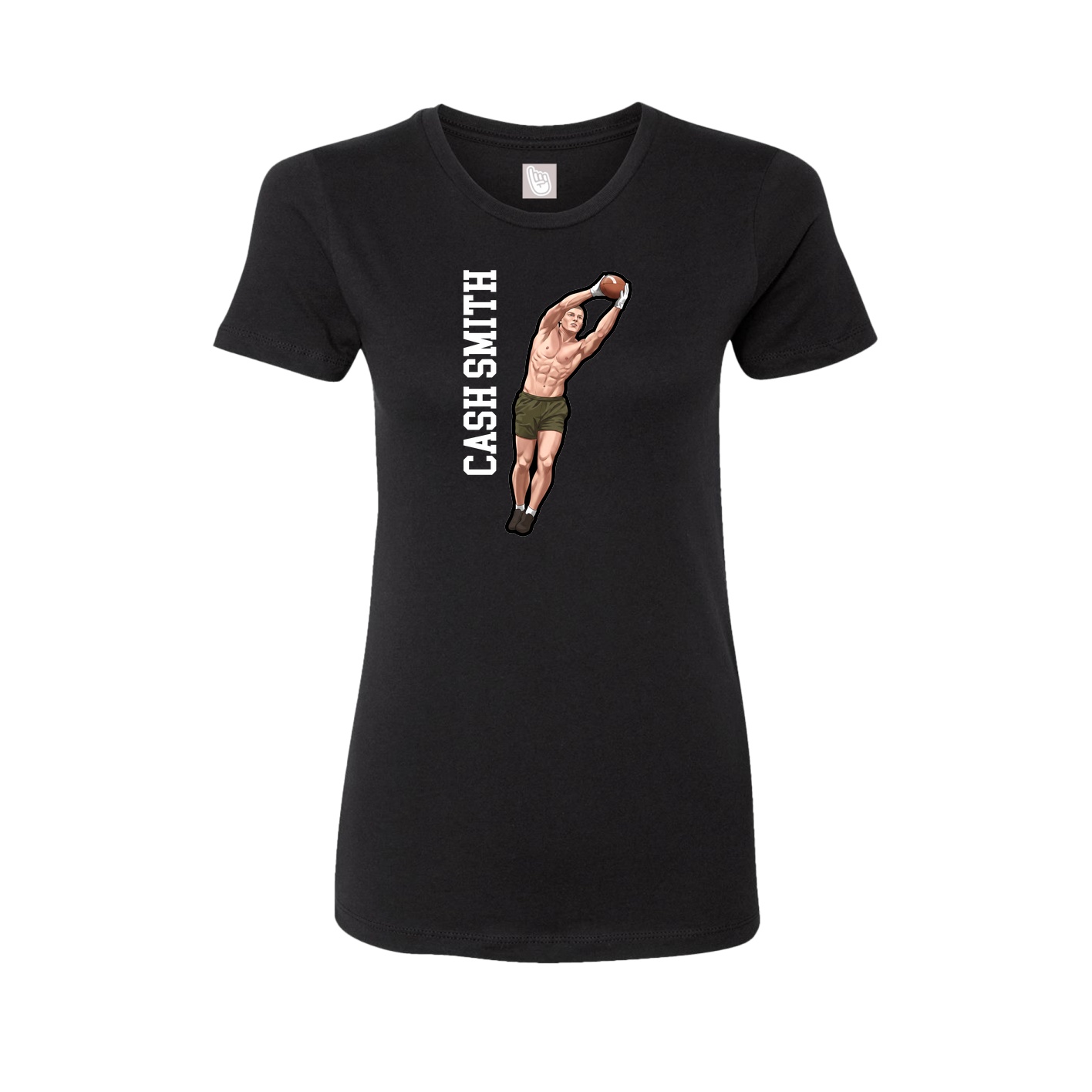Womens Tee — Name Vertical in Black