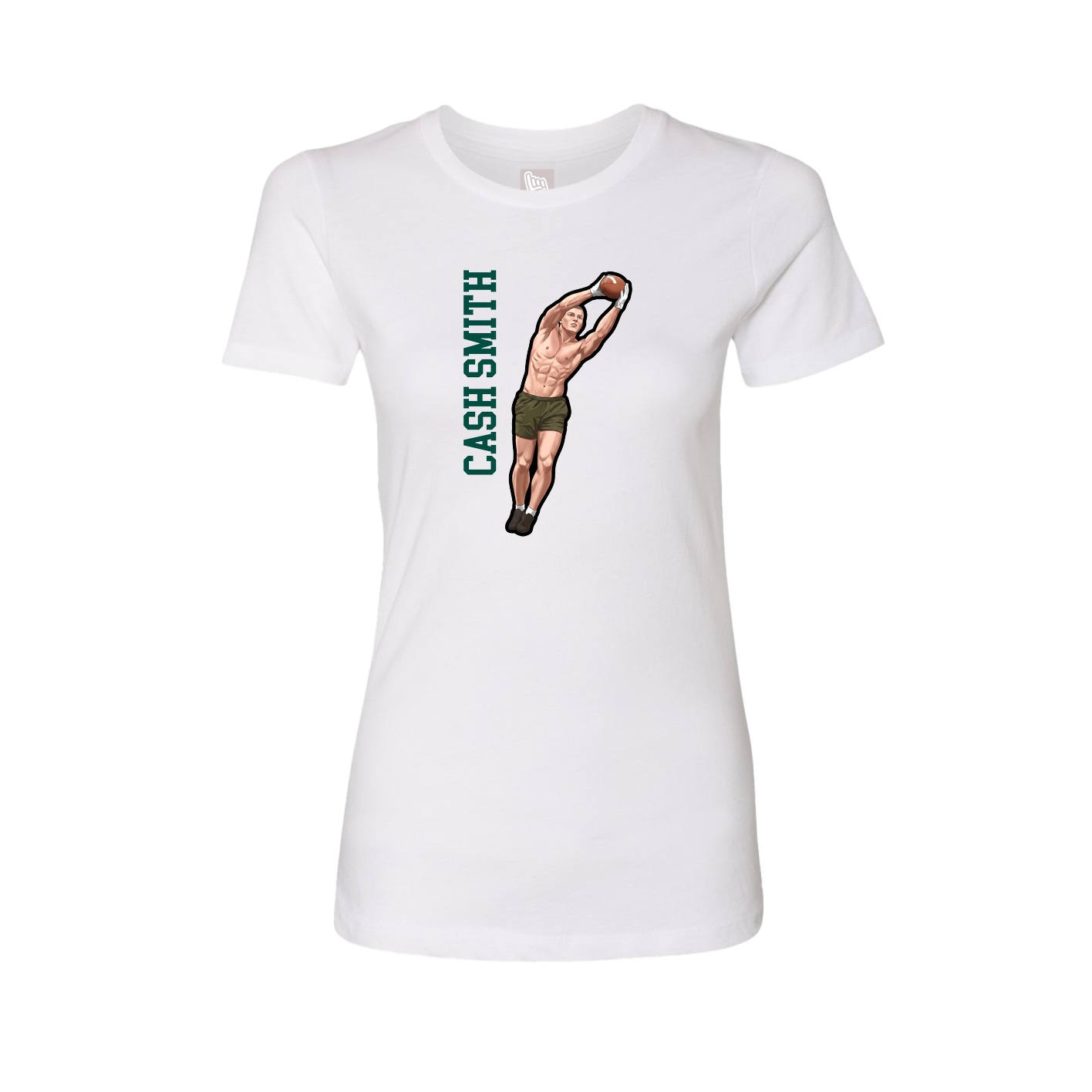 Womens Tee — Name Vertical in White