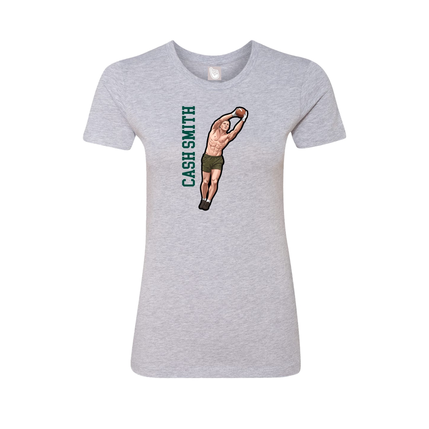 Womens Tee — Name Vertical in Grey