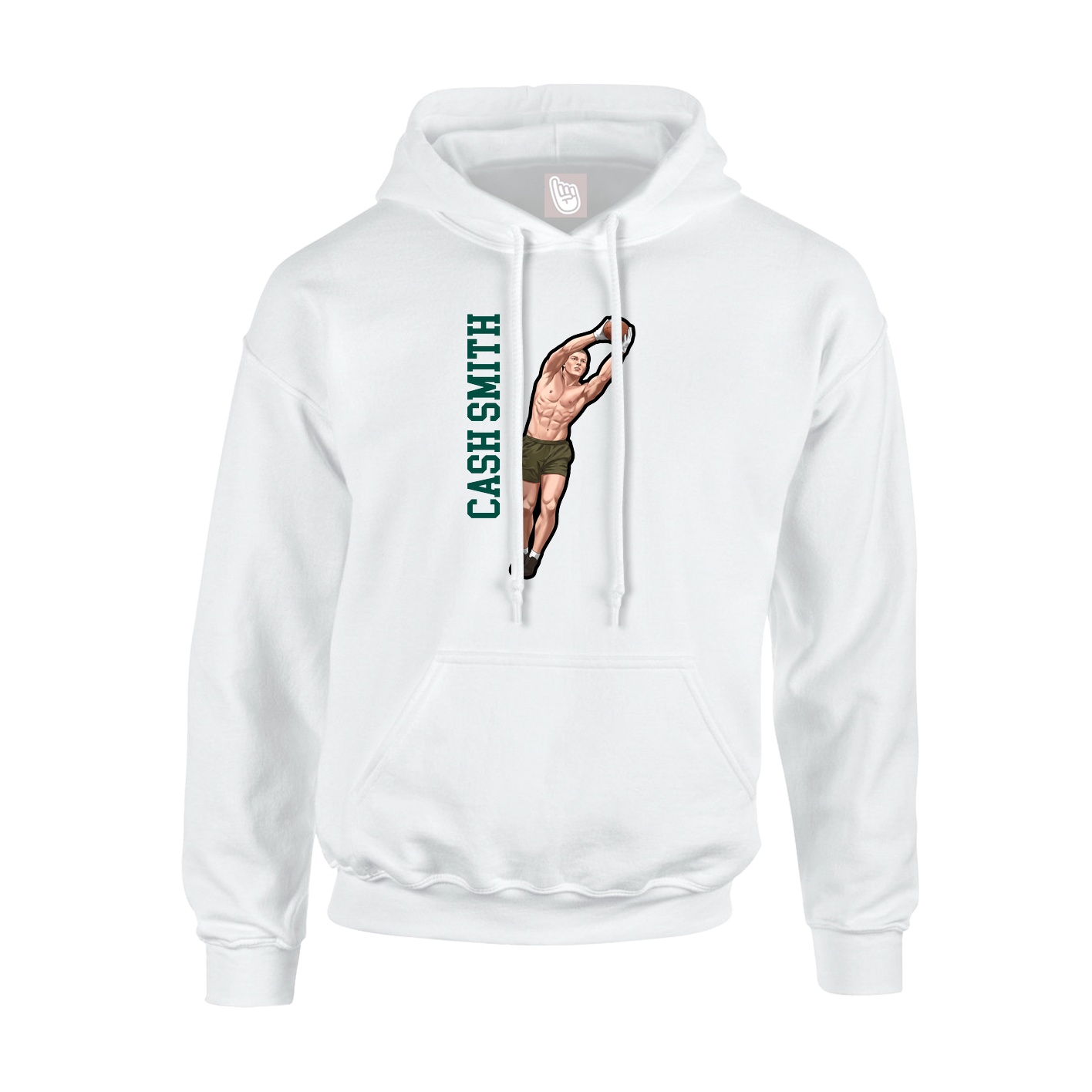 Youth Hoodie — Name Vertical in White