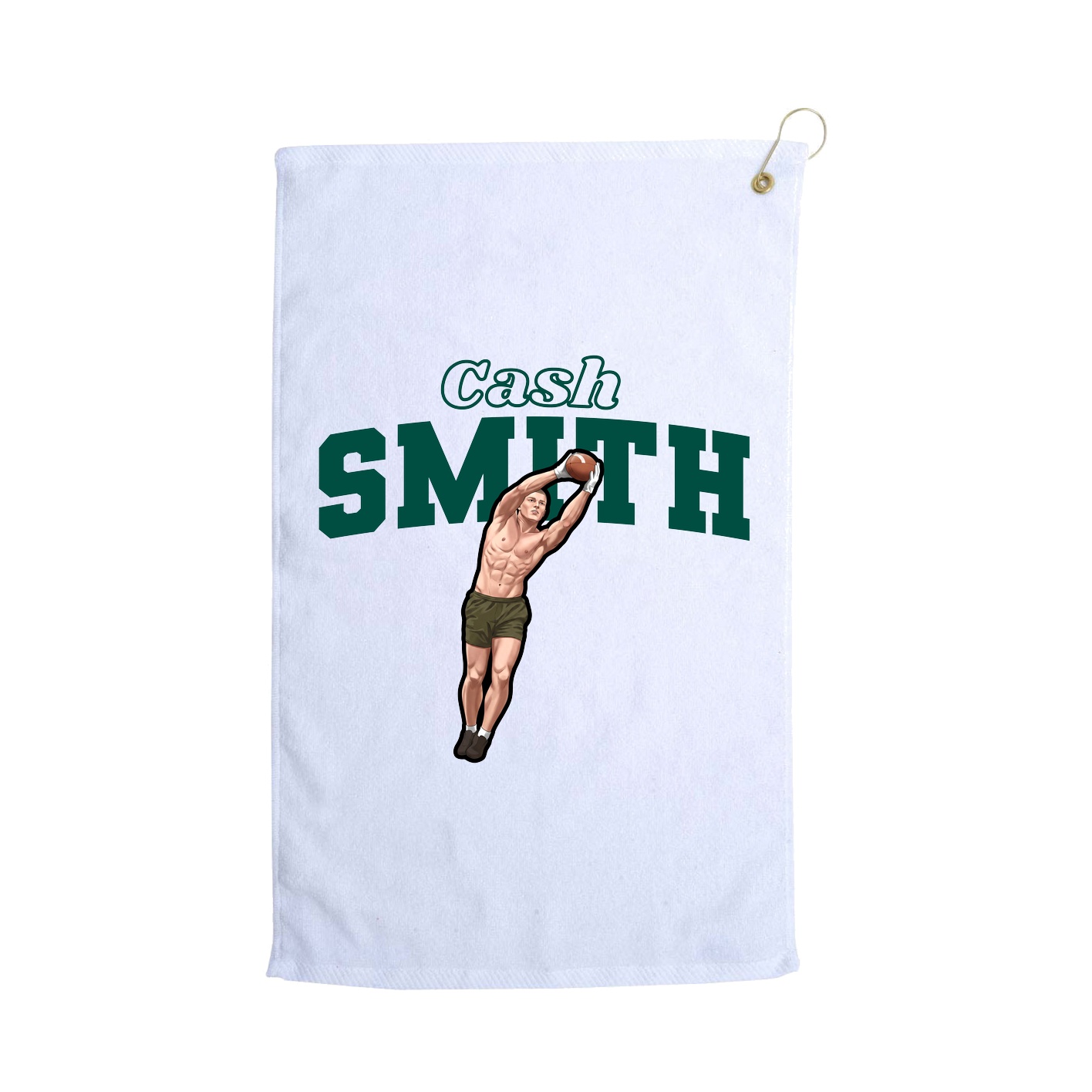 Golf Towel — Name Arch in White